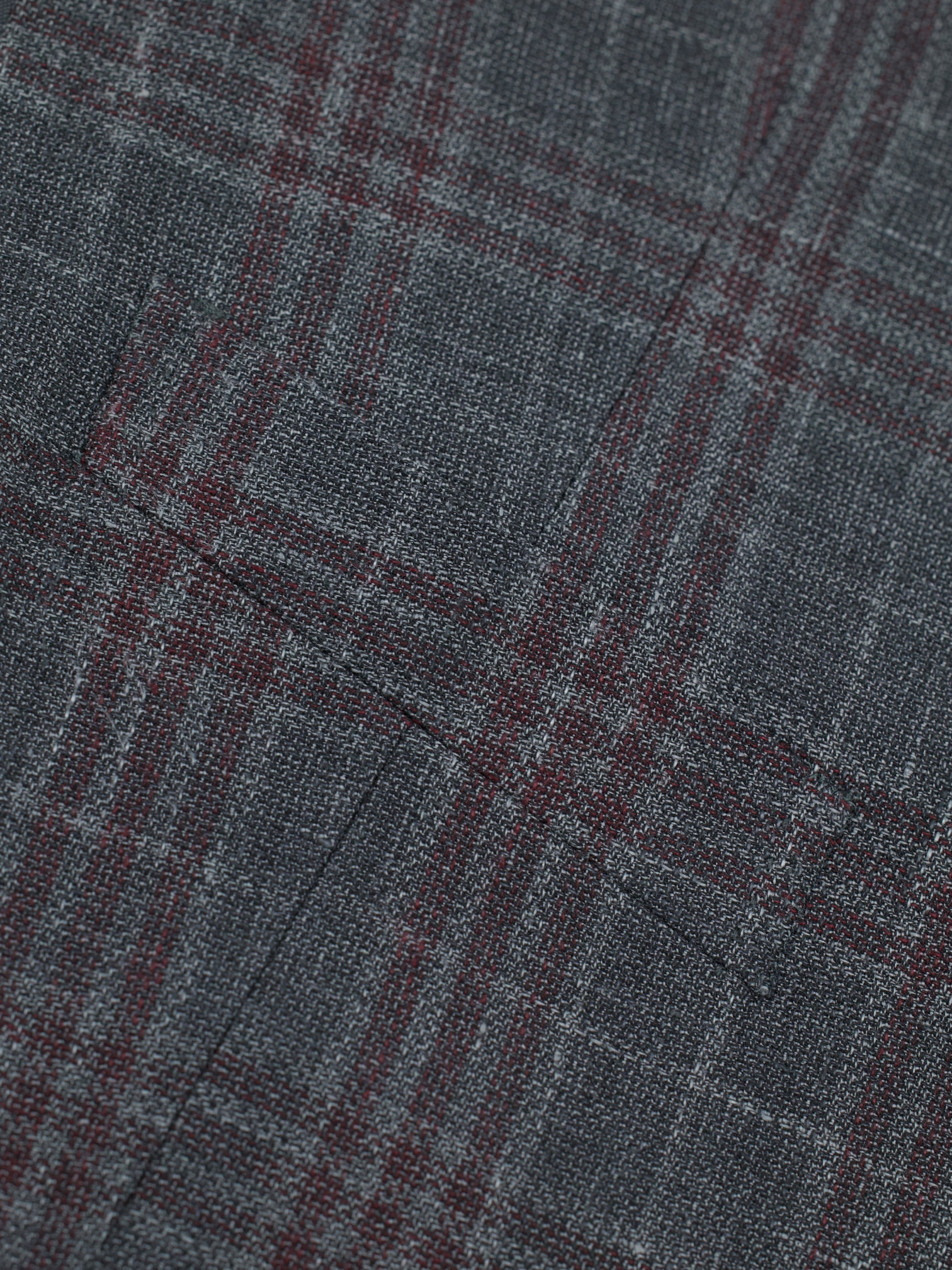 Ermenegildo Zegna Warm Taupe & Maroon Linen, Wool & Silk Check Waistcoat