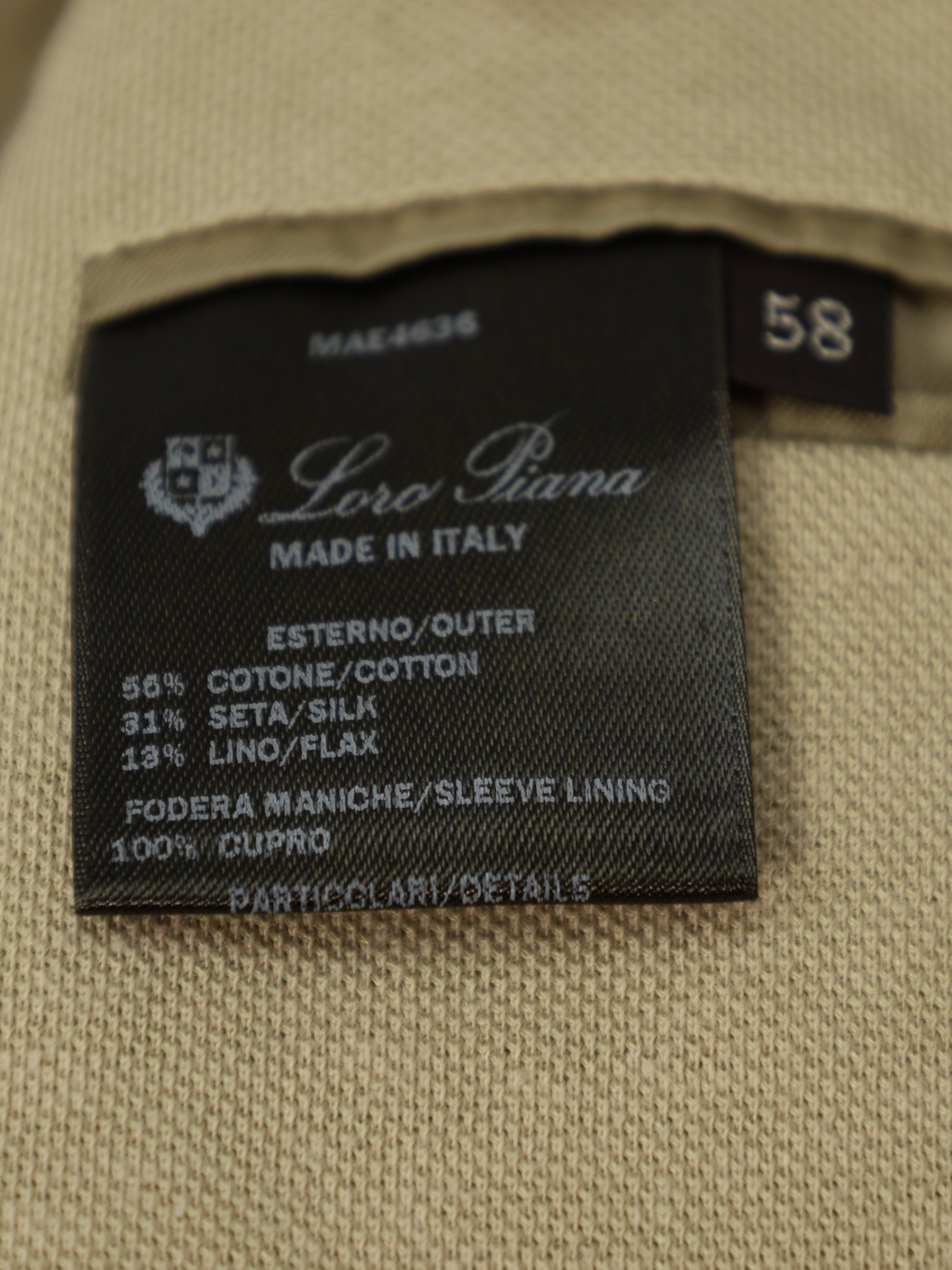 Loro Piana Sand Cotton, Silk & Linen Unconstructed Knitted Jacket
