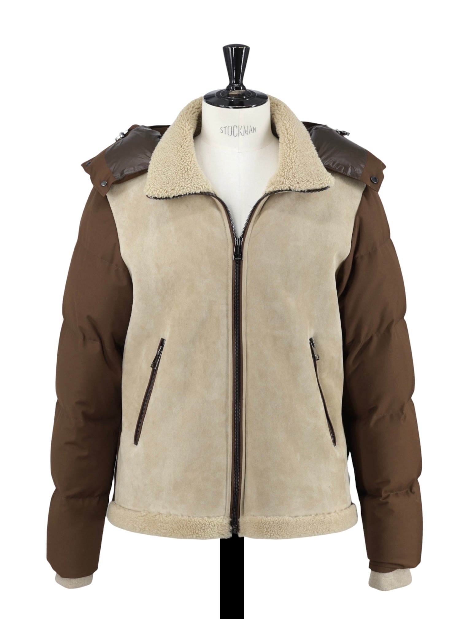 Kiton Brown Lambskin-Lammy & Waterrepellent Sartorial Puffer Jacket