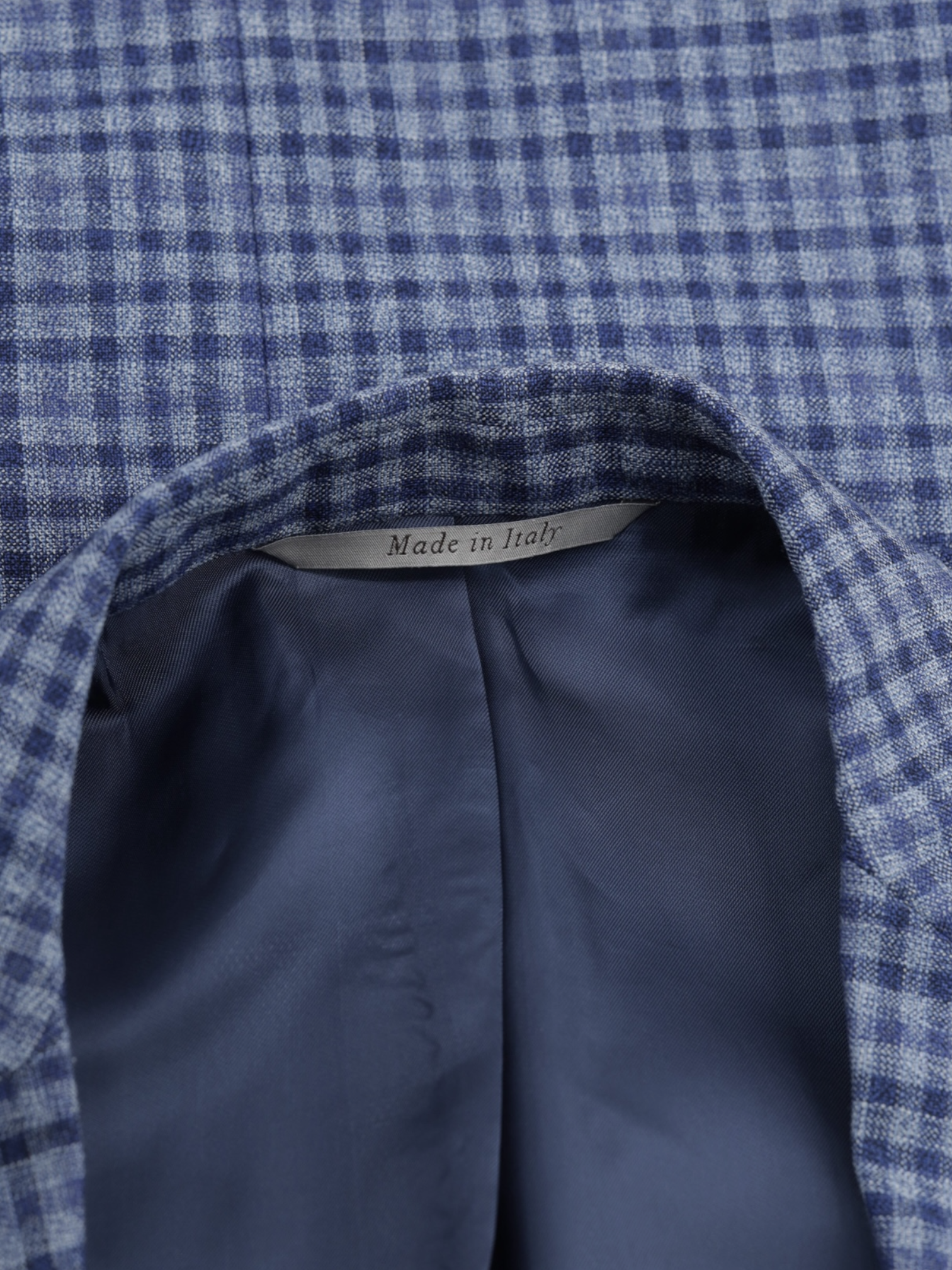 Canali Blue & Grey Lightweight-Wool Gingham-Check Jacket