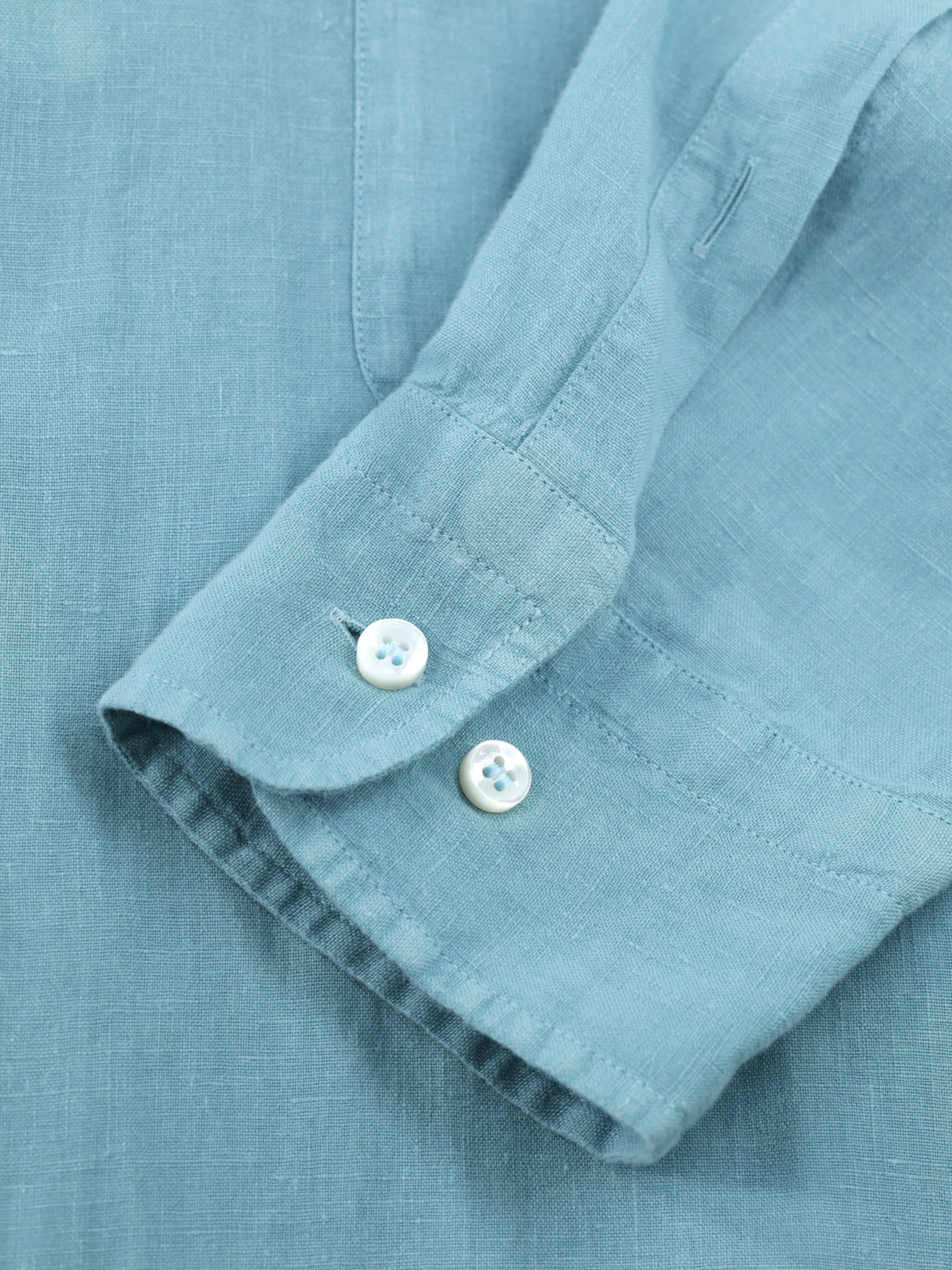 Loro Piana Turquoise André Garment-Dyed Linen Summer Shirt