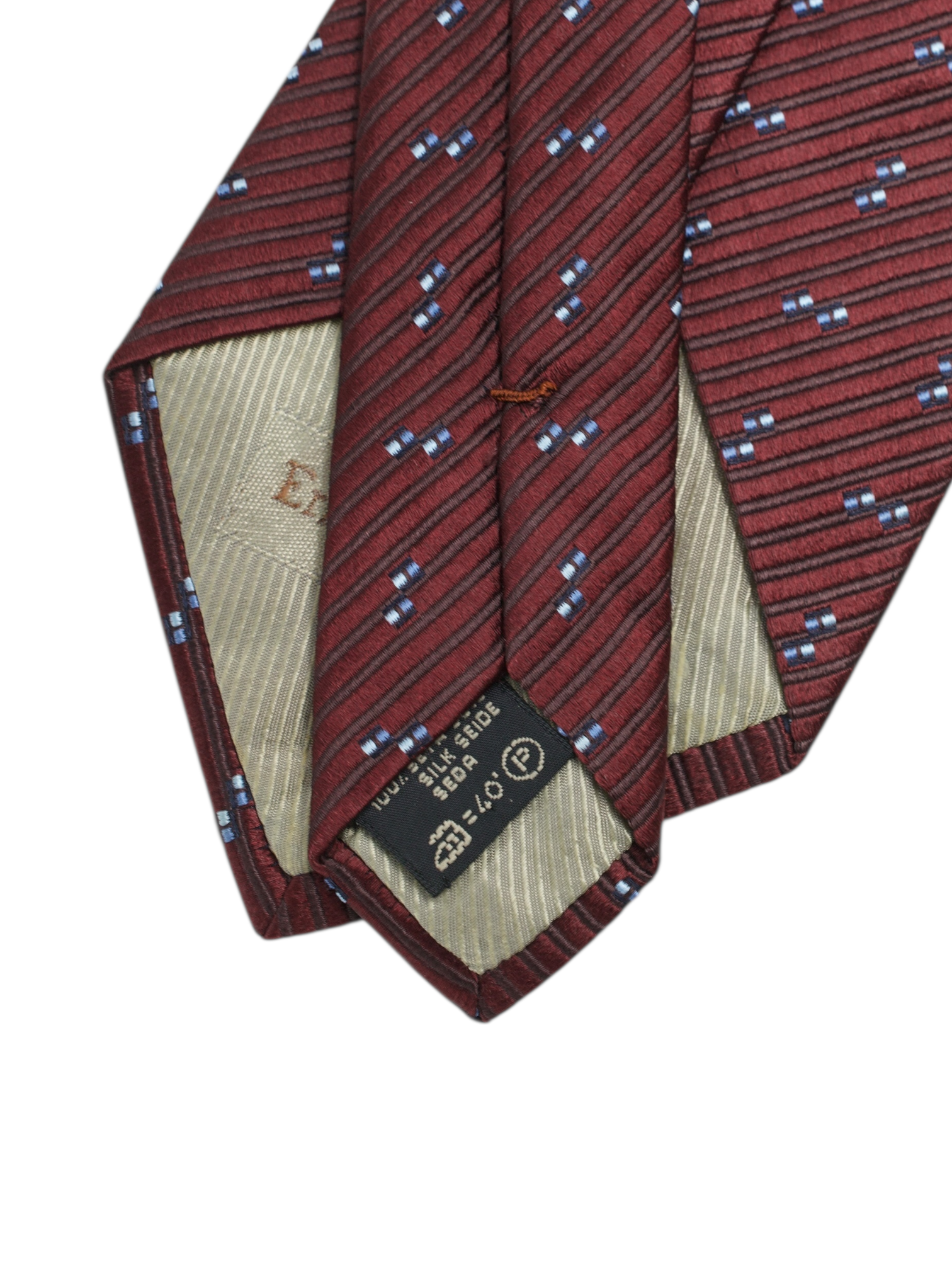 Ermenegildo Zegna Burgundy & Light Blue Vintage Pattern Tie