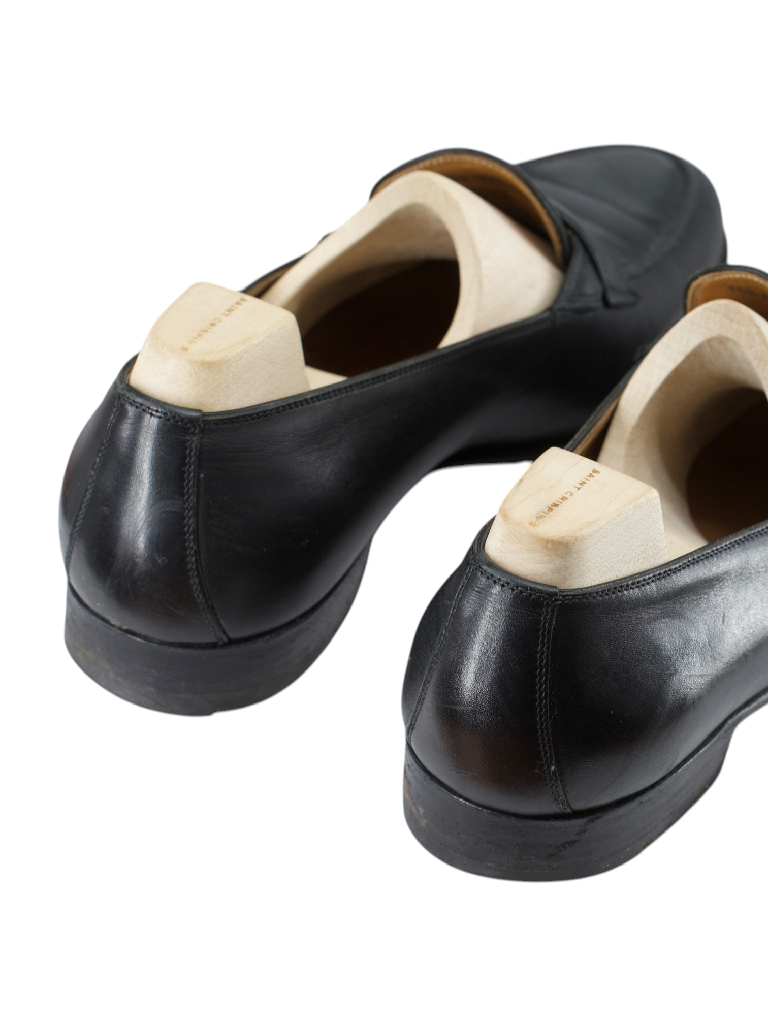 Saint Crispin's Black Calfleather Entwinded-Strap Loafer