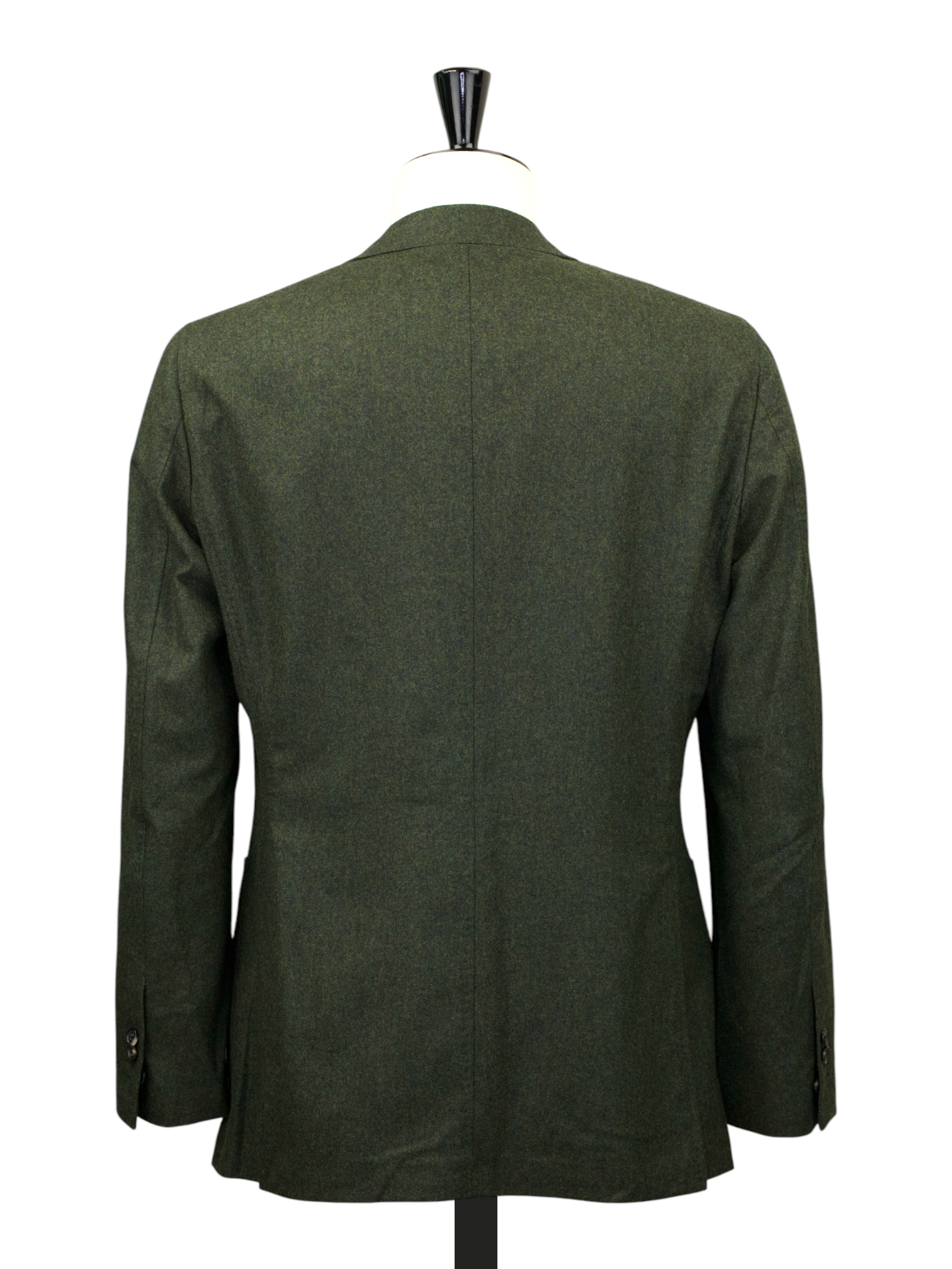 Caruso Olive Green Wool & Cashmere Flannel Aida Jacket
