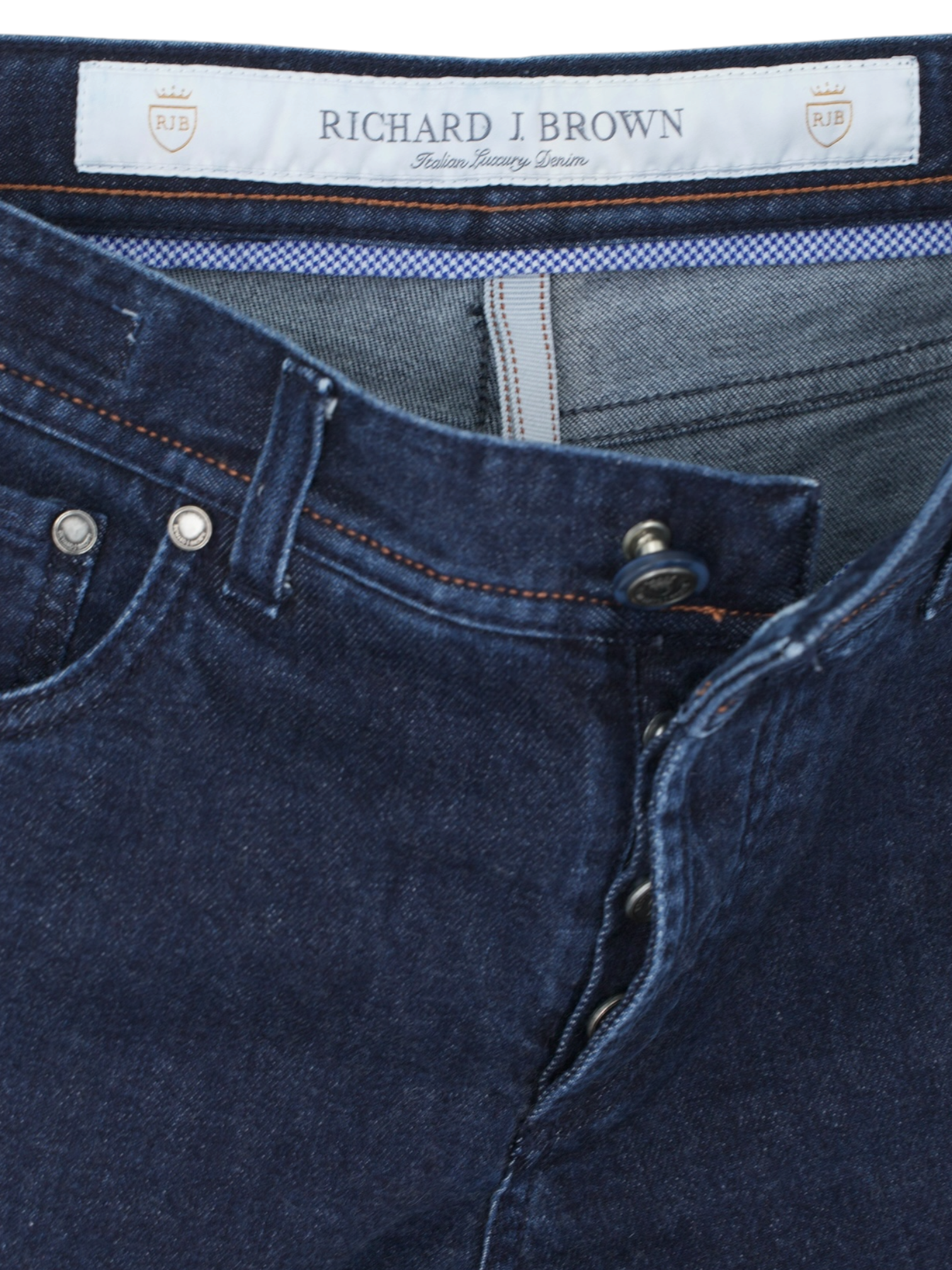 Richard J. Brown Dark Blue Cotton, Cashmere & Stretch Tokyo Jeans