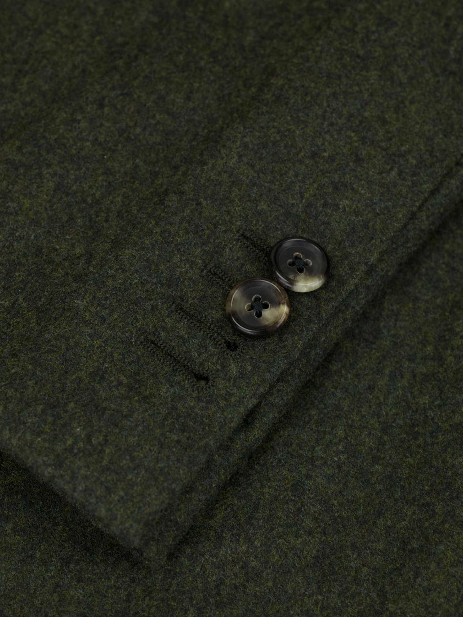 Caruso Olive Green Wool & Cashmere Flannel Aida Jacket
