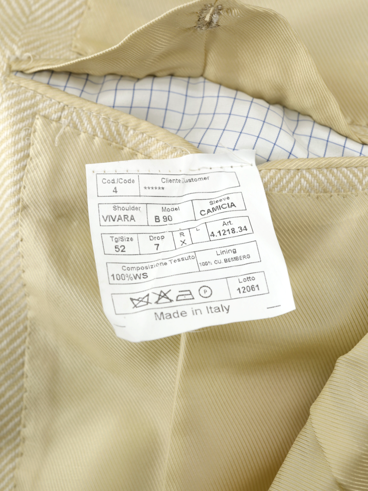 Luigi Borrelli Beige Heavyweight-Cashmere Herringbone Jacket