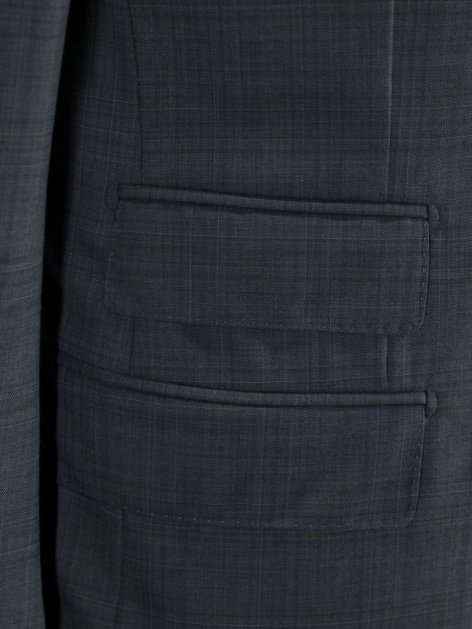 Ermenegildo Zegna Grey & Blue 15milmil15 Checkered Suit