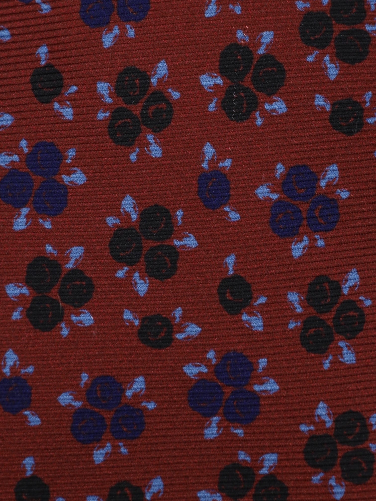 Kiton 5-Fold Wine Red Floral Silk Tie