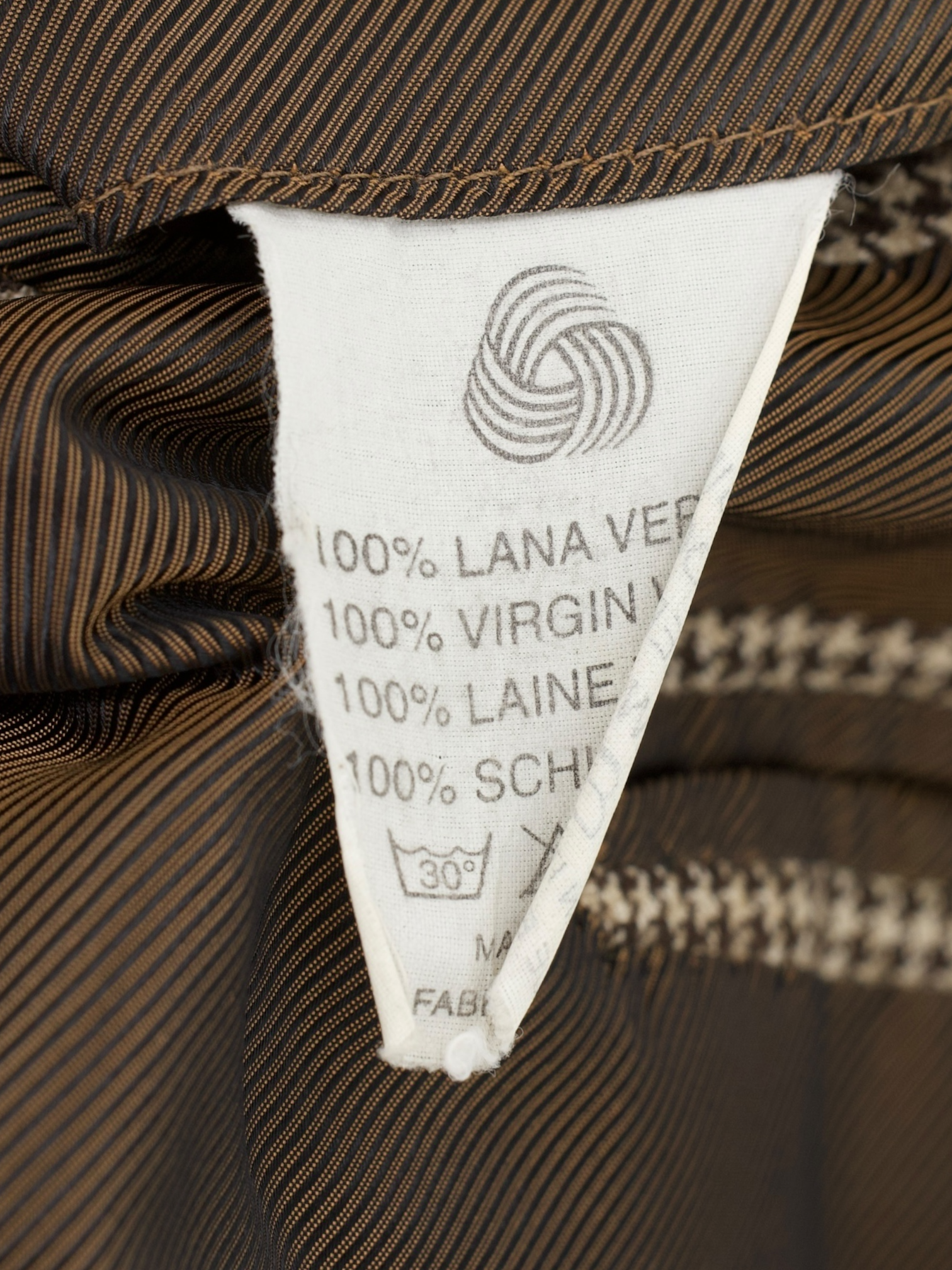Orazio Luciano Light Brown Pure-Wool Pied de Poule Jacket