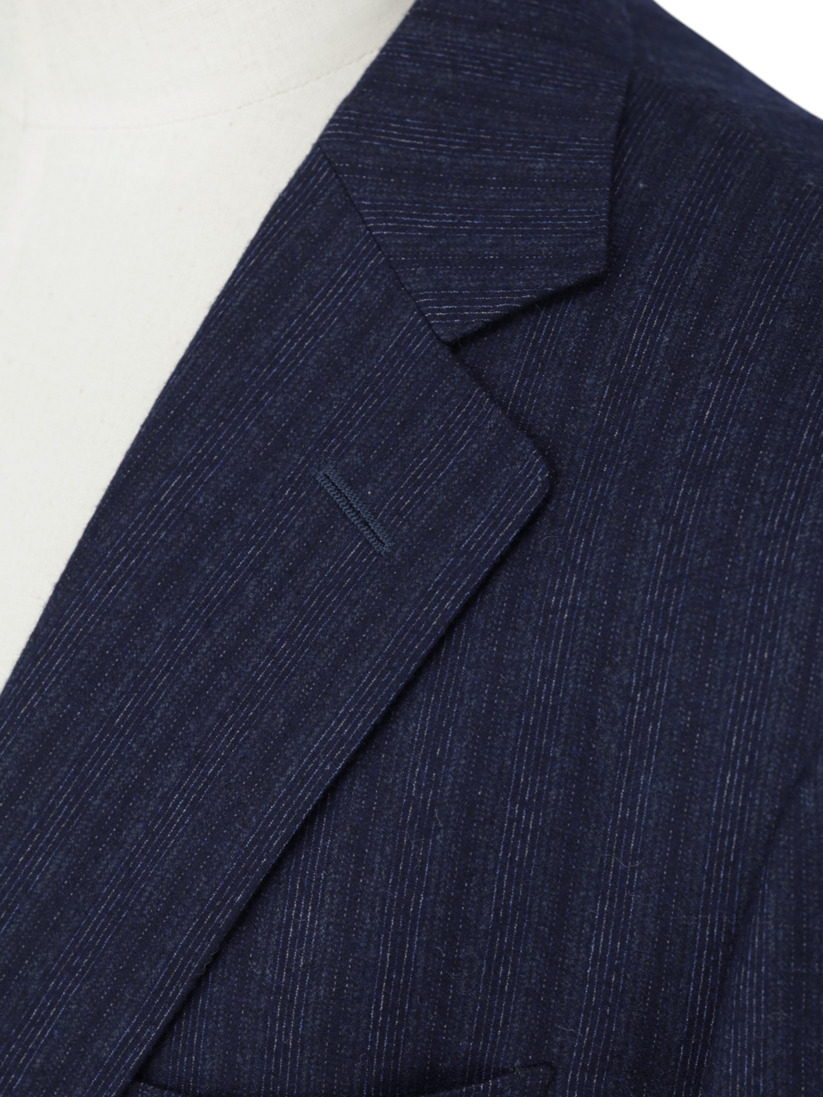 Canali Dark Blue Wool & Cashmere Flannel Multi-Stripe Winter Suit
