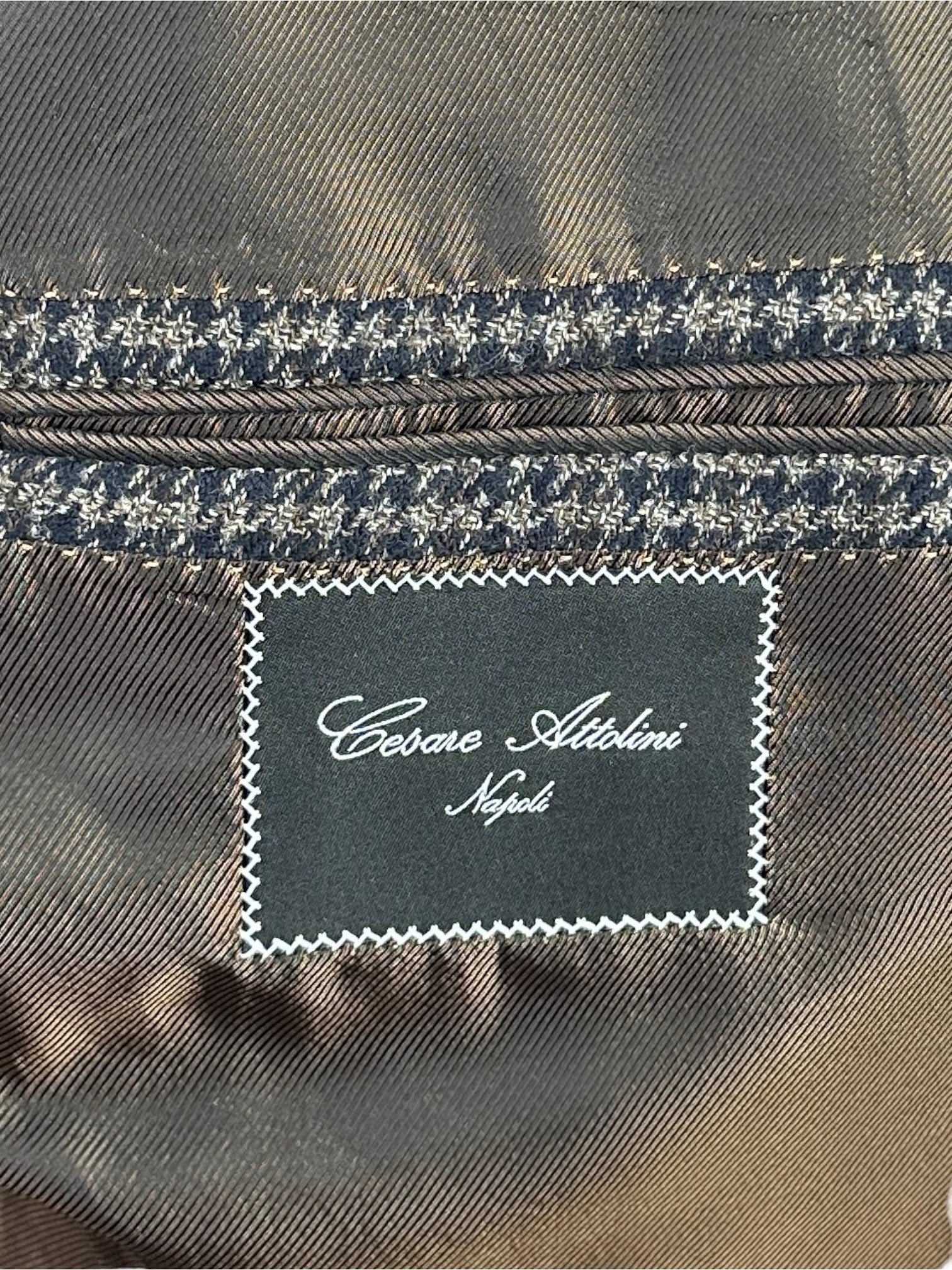 Cesare Attolini Brown Houndstooth Jacket