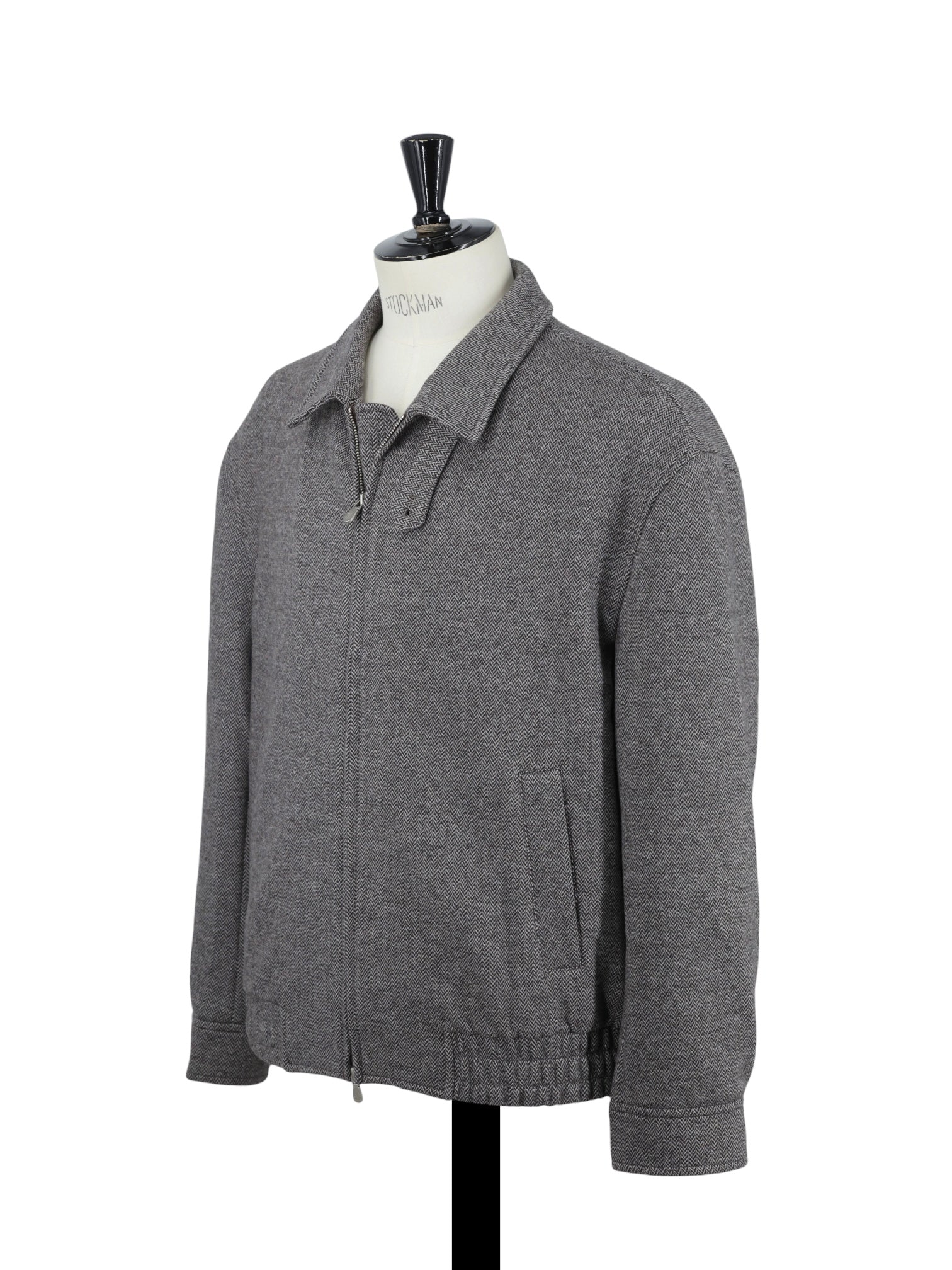 Brunello Cucinelli Light Brown Brushed-Cotton Herringbone Harrington-Jacket