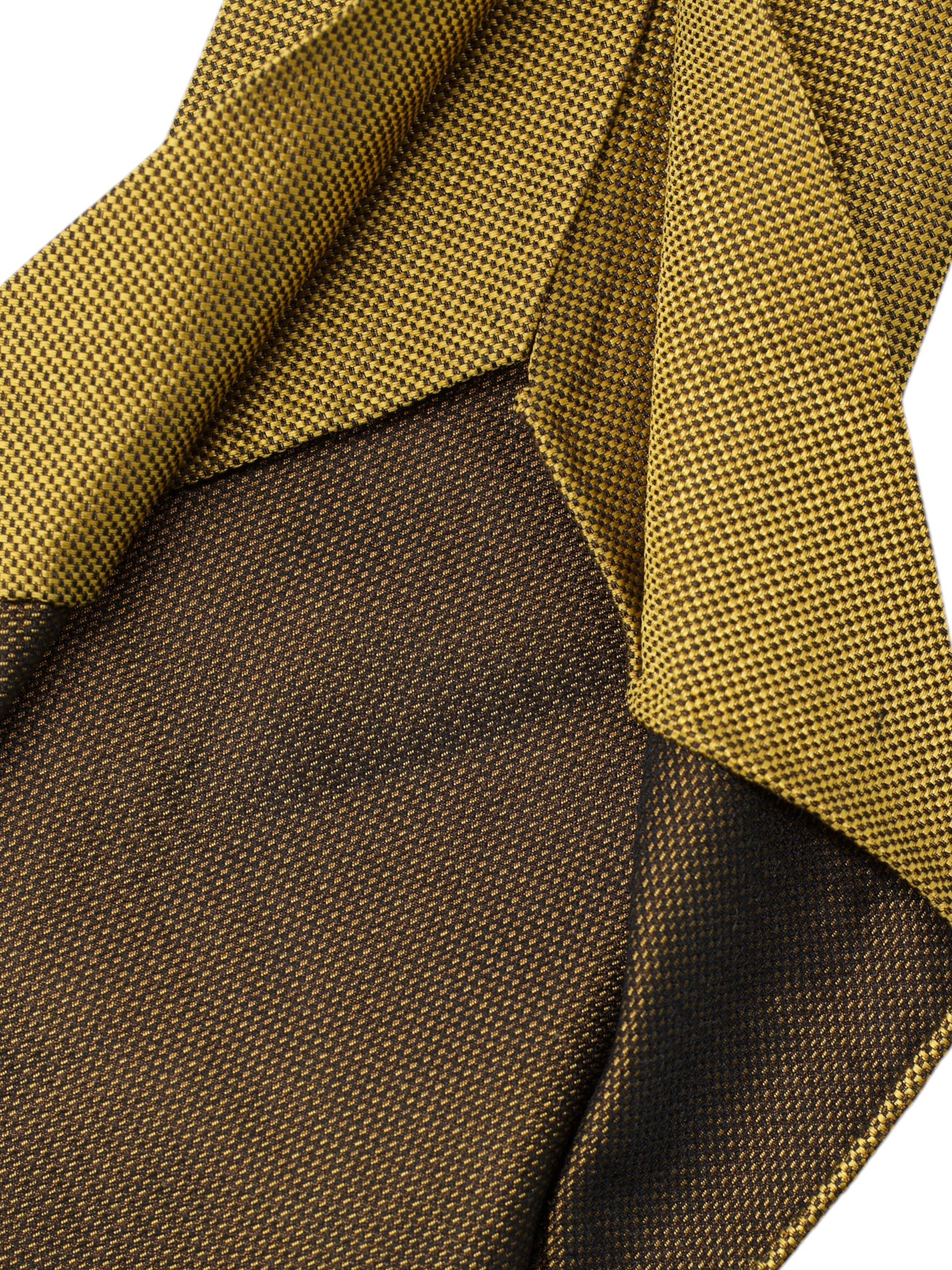 Kiton 5-Fold Gold Silk Micro-Pattern Untipped & Handrolled Tie