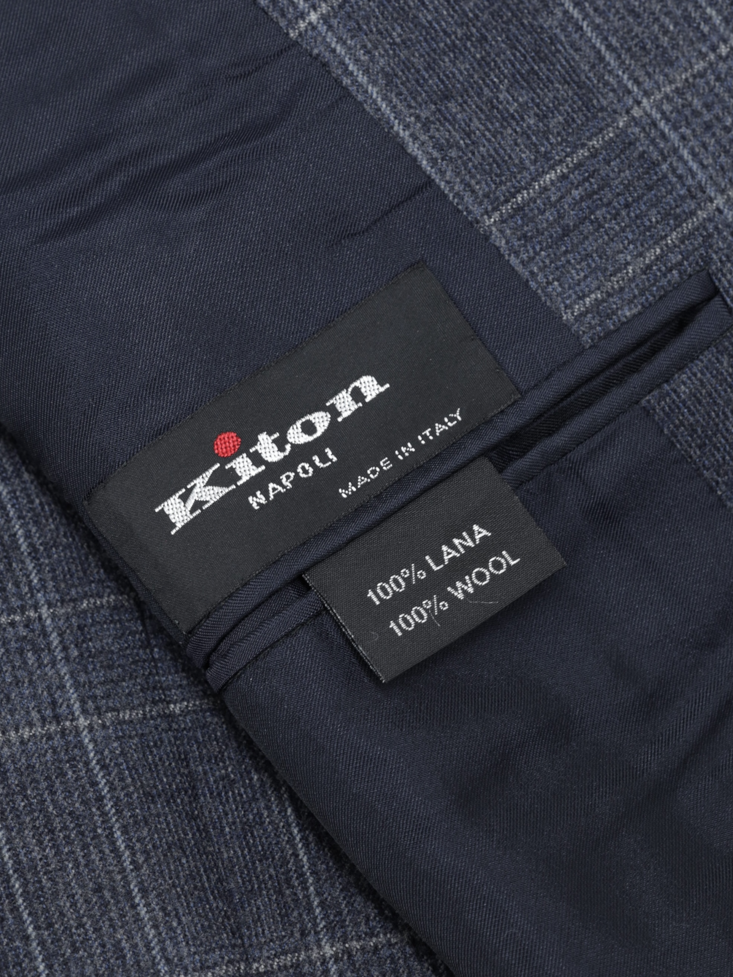 Kiton Steel Grey Lightly-Brushed Worsted Wool Prince of Wales Suit