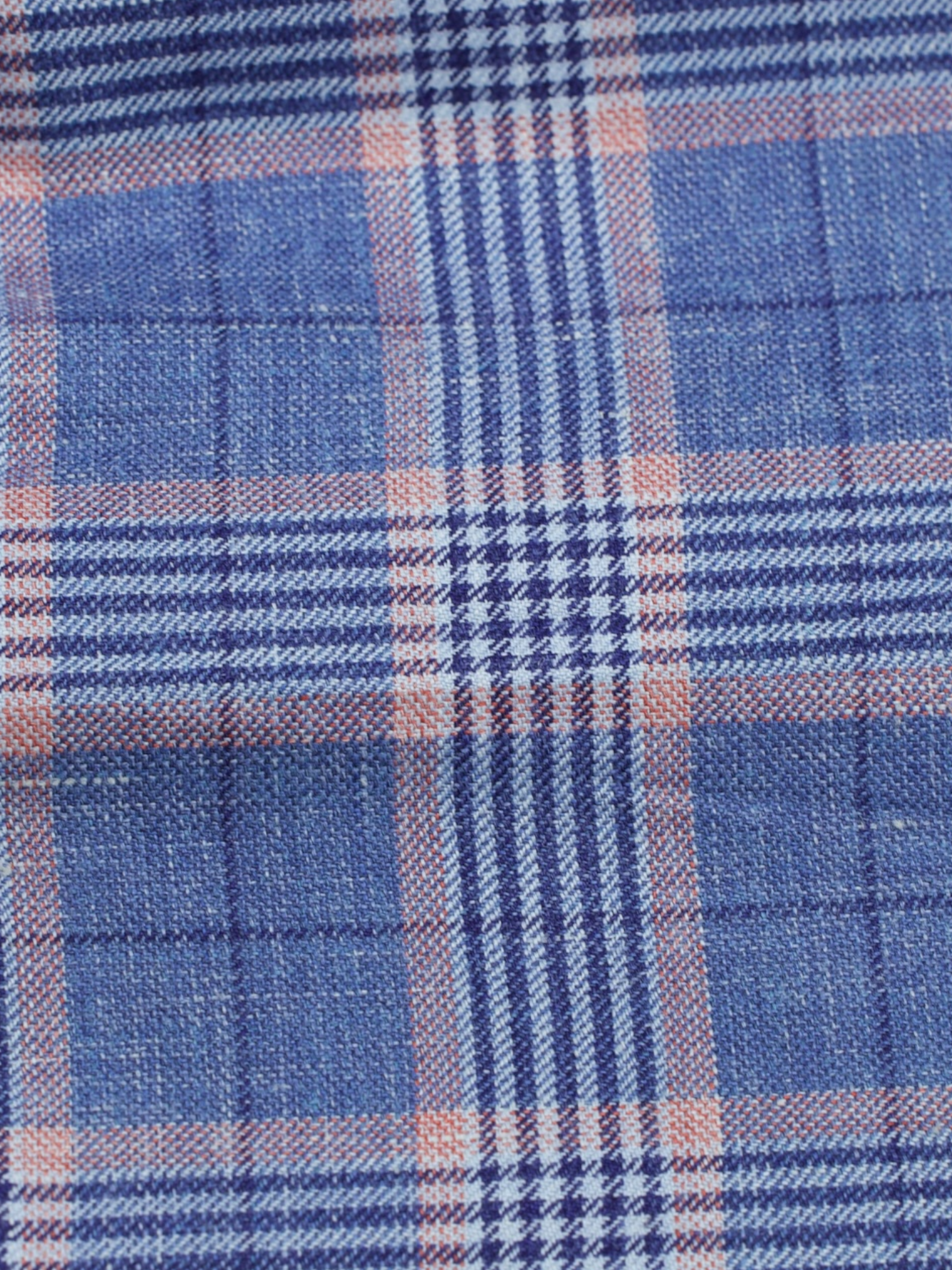 Kiton Light Blue & Pink Cashmere, Linen & Silk Tartan Jacket