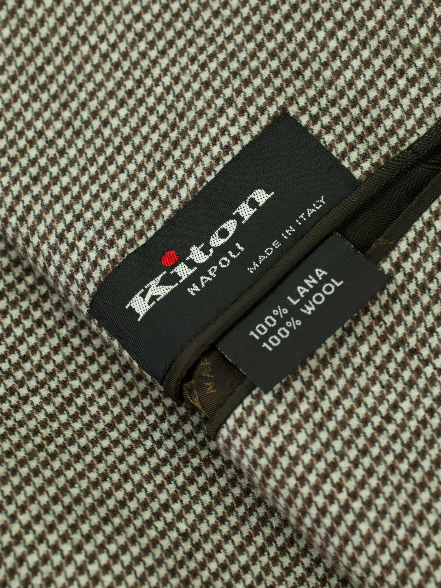Kiton Light Brown Fine-Wool Puppytooth Jacket