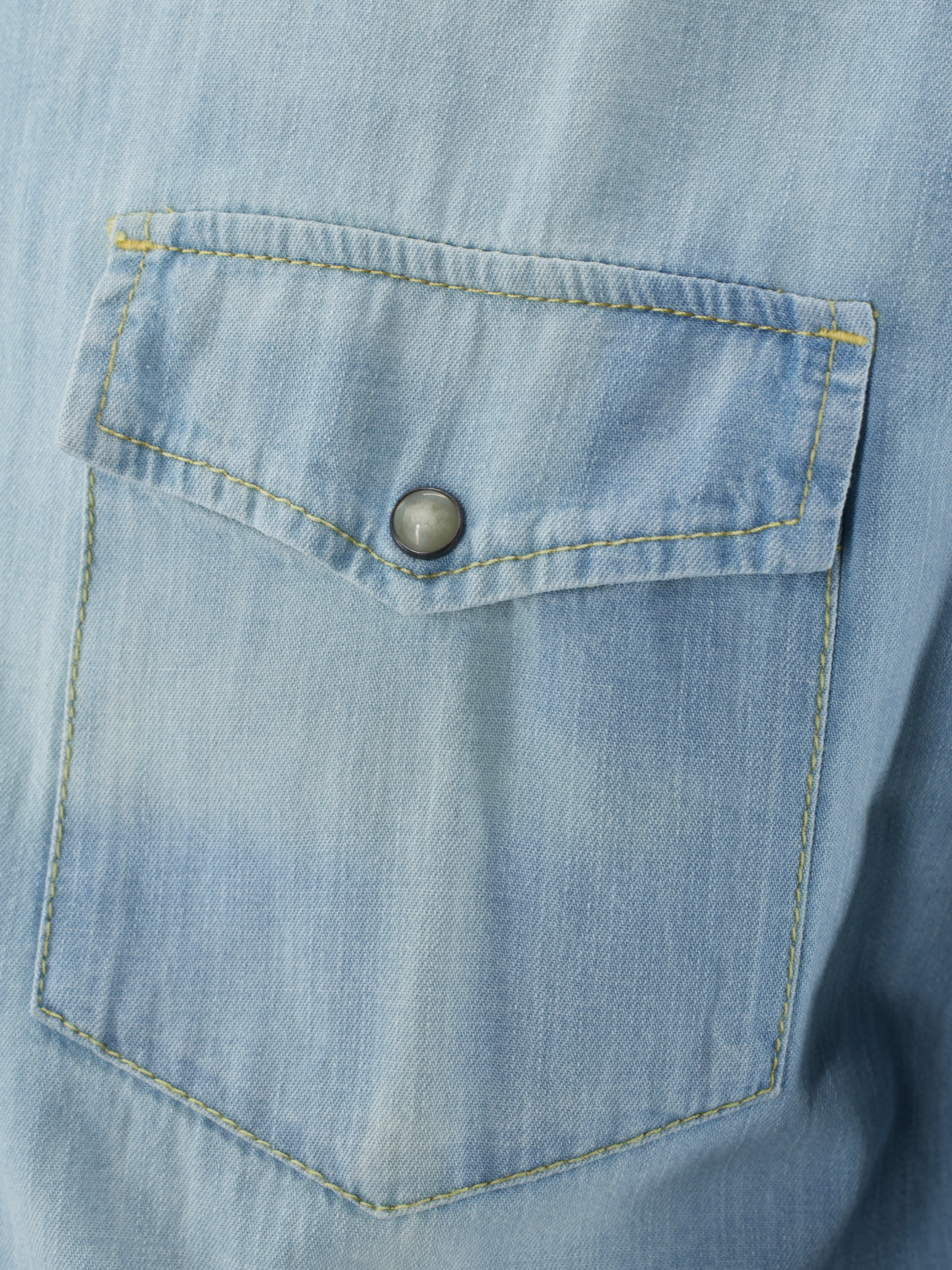 Jacob Cohen Light Blue Chambray Cotton Western-Style Overshirt