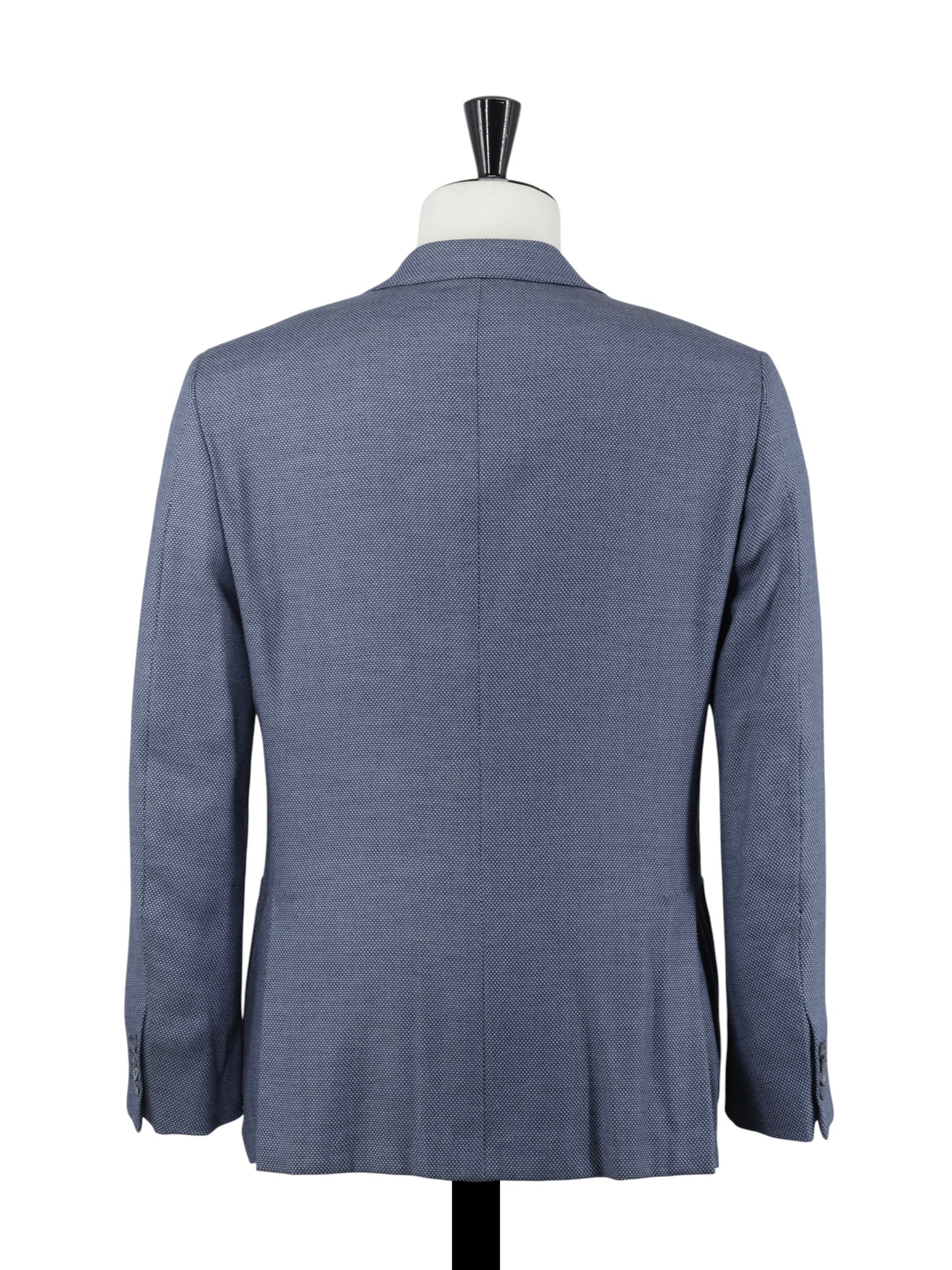 Ermenegildo Zegna Steel Blue Cotton, Cashmere & Rayon Micro-Pattern "Street" Jacket