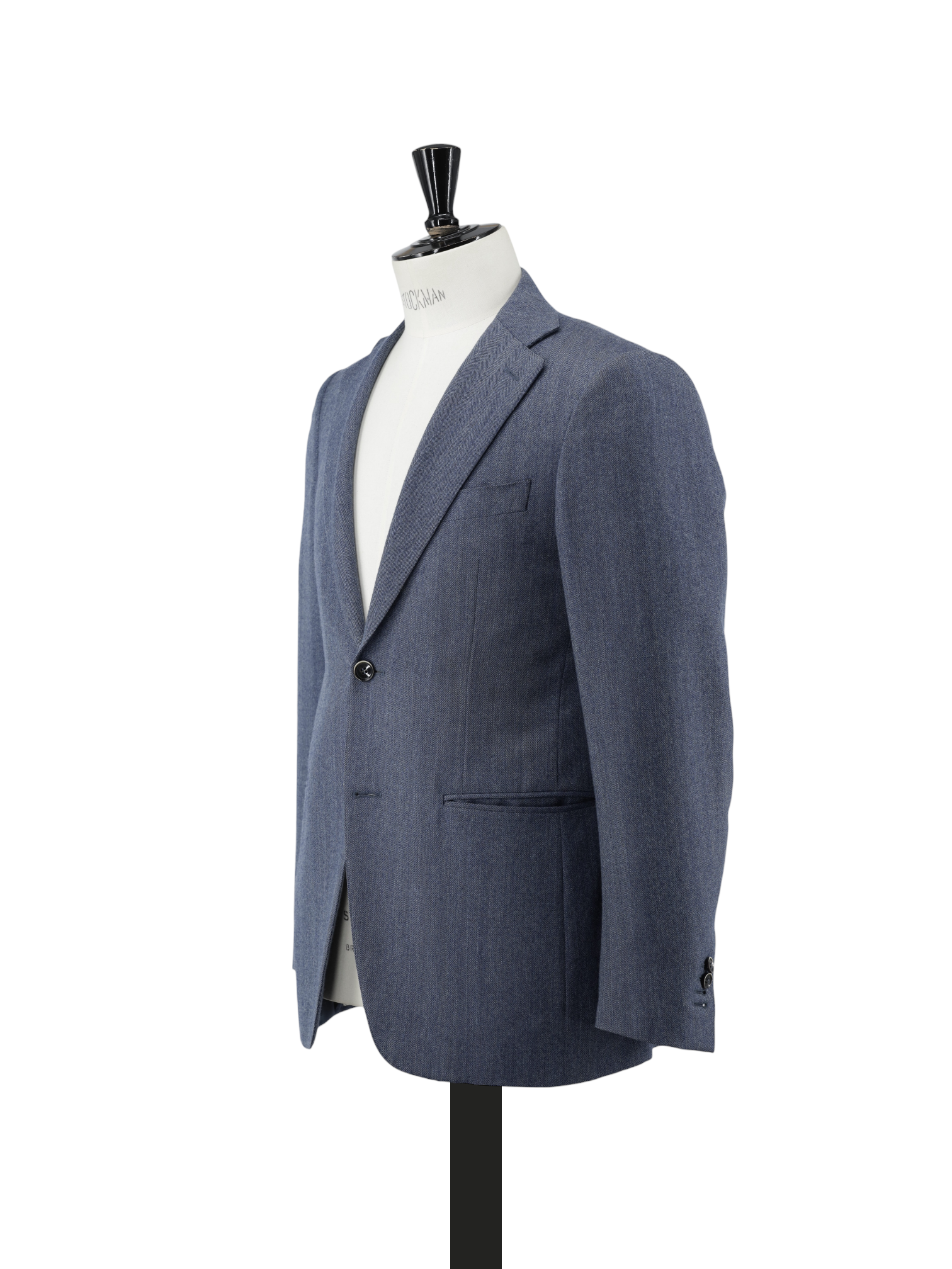 Canali Steel Blue Brushed-Wool Herringbone Jacket