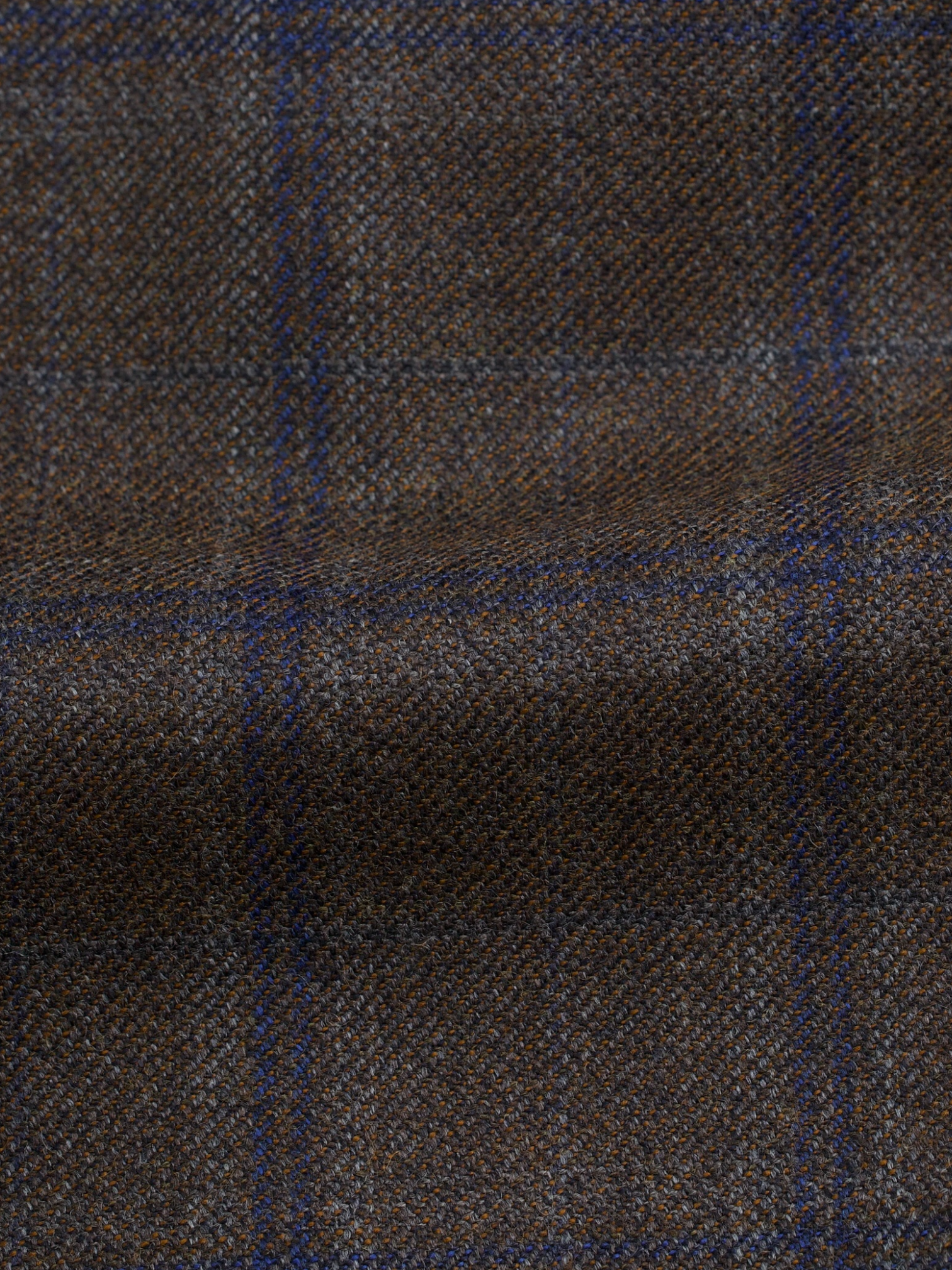 Caruso Brown & Blue Pure-Wool Windowpane Jacket