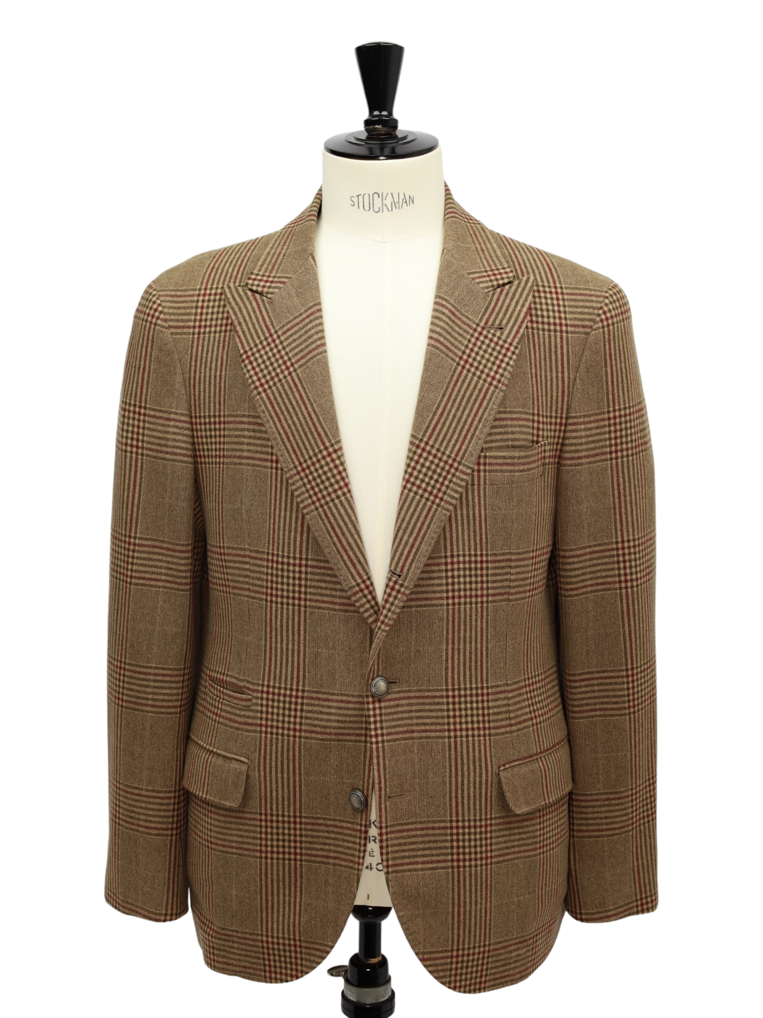 Brunello Cucinelli Light Brown Wool & Cashmere Glenplaid Jacket Brunello Cucinelli Light Brown Wool & Cashmere Glenplaid Jacket