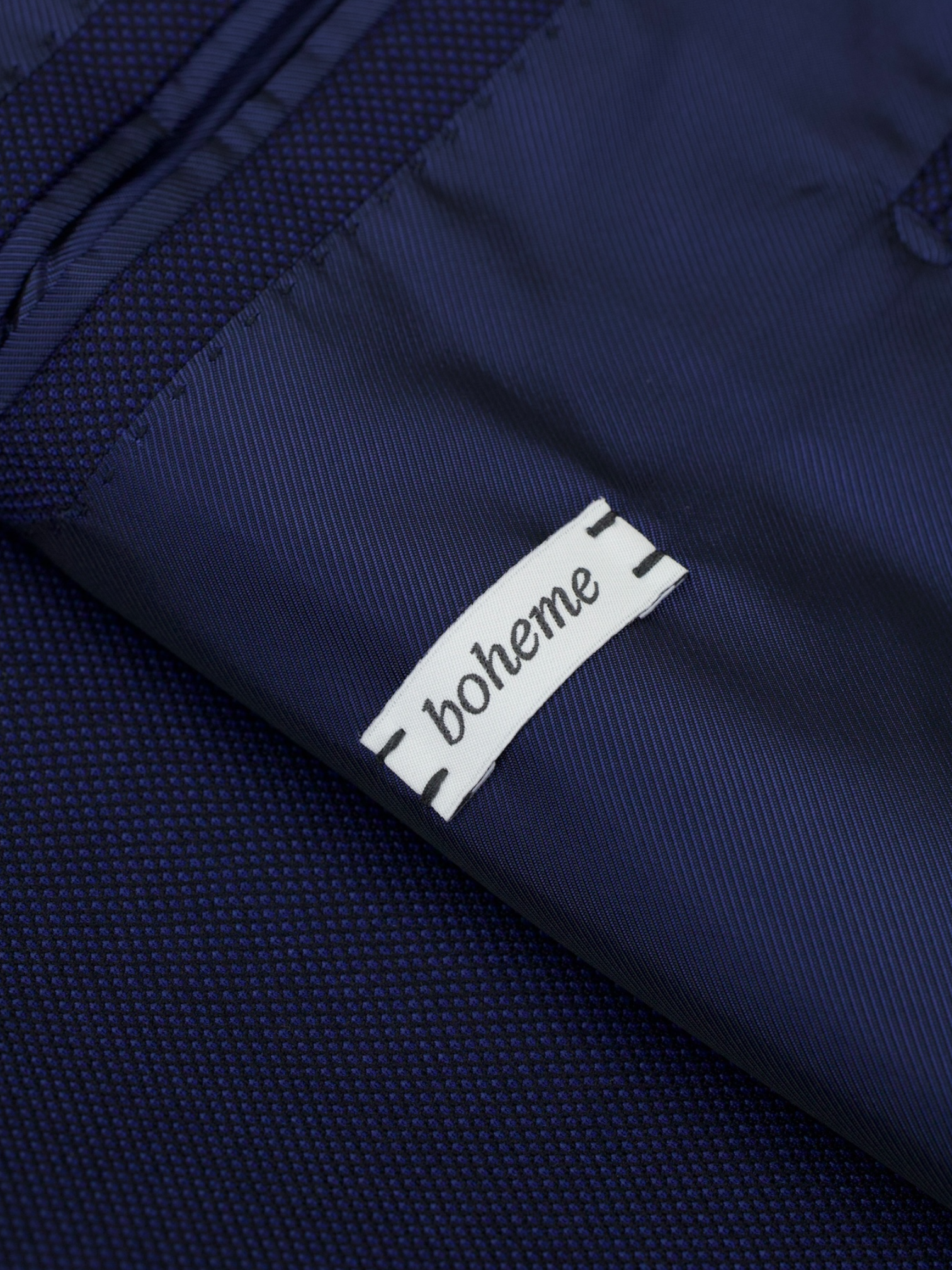 Caruso Dark Blue Super 150's "Winter Australis" Birdseye Boheme Suit + Extra Trousers