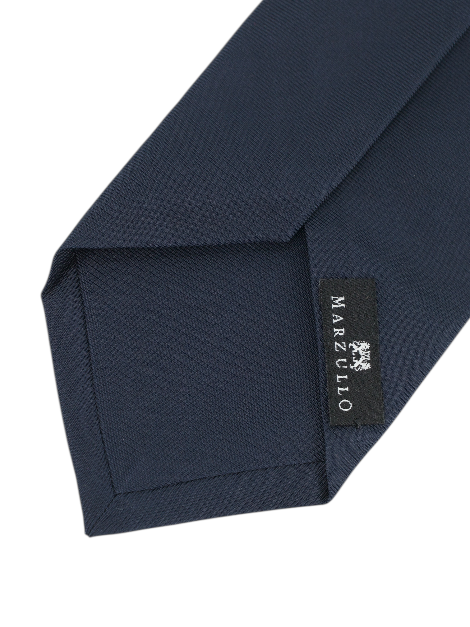 Marzullo 5-Fold Navy Silk Plain Classic Tie