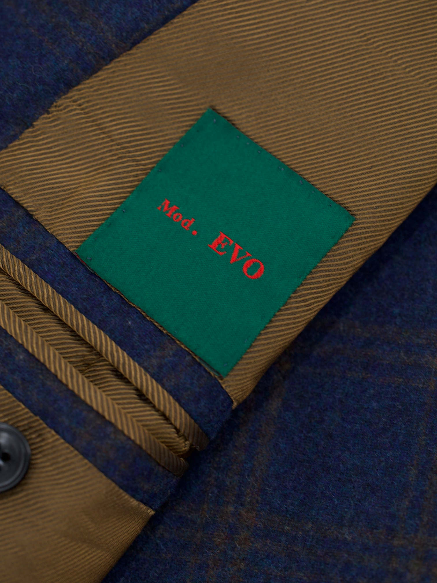 Kiton Dark Blue & Brown Pure Cashmere Double-Breasted "Evo" Jacket