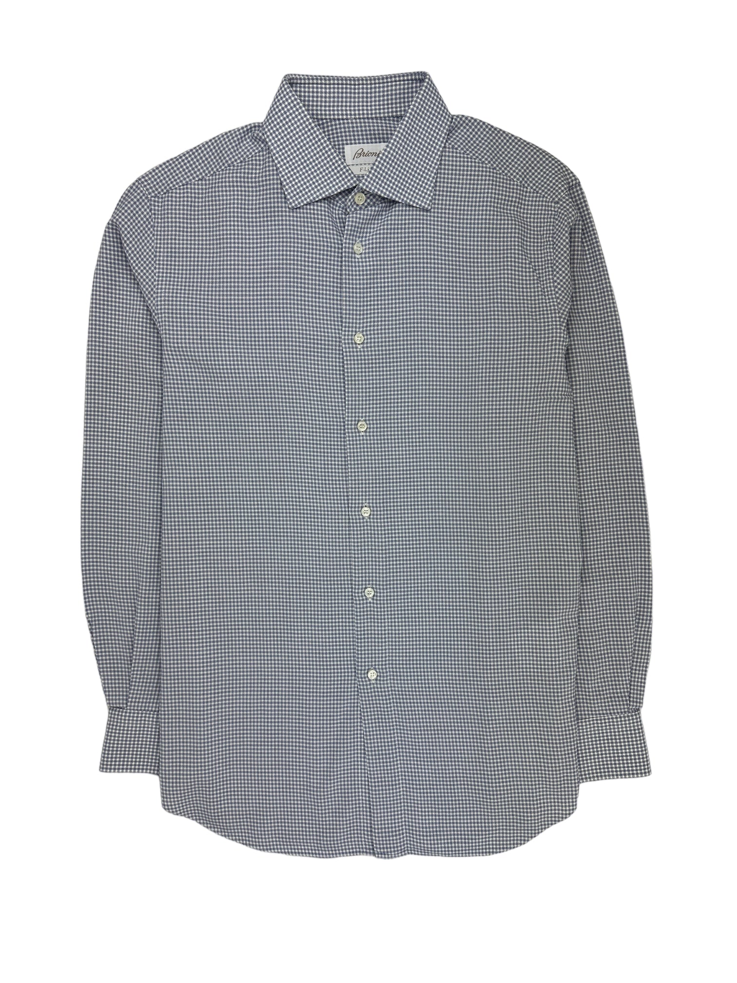 Brioni Light Blue Puppytooth Shirt