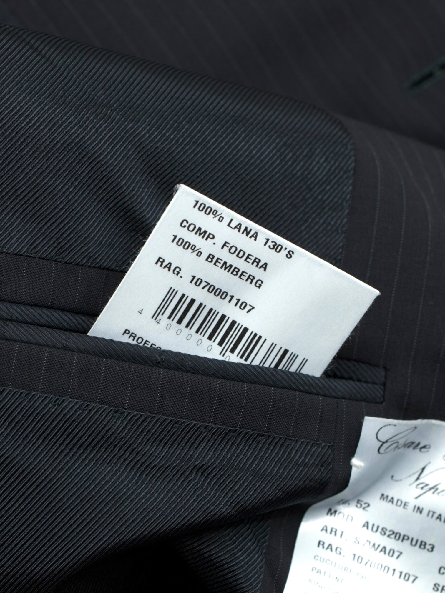 Cesare Attolini Deep Navy Super 130's Banker Pinstripe Suit