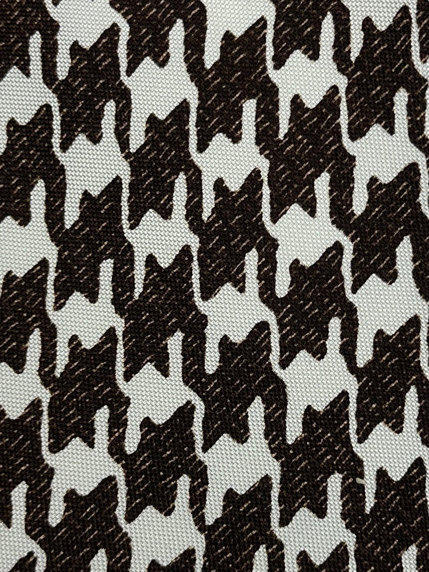 Kiton 5-Fold Brown Houndstooth Silk Tie