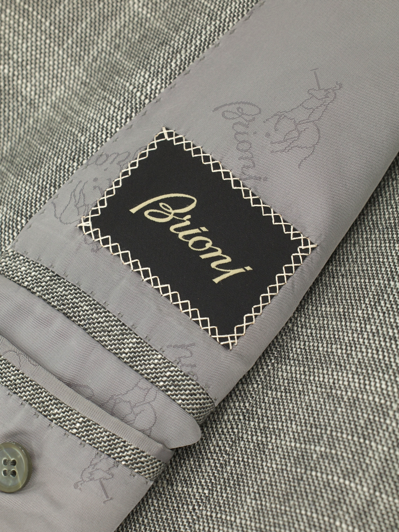 Brioni Light Grey Cashmere & Silk Micro-Pattern "Natural" Jacket