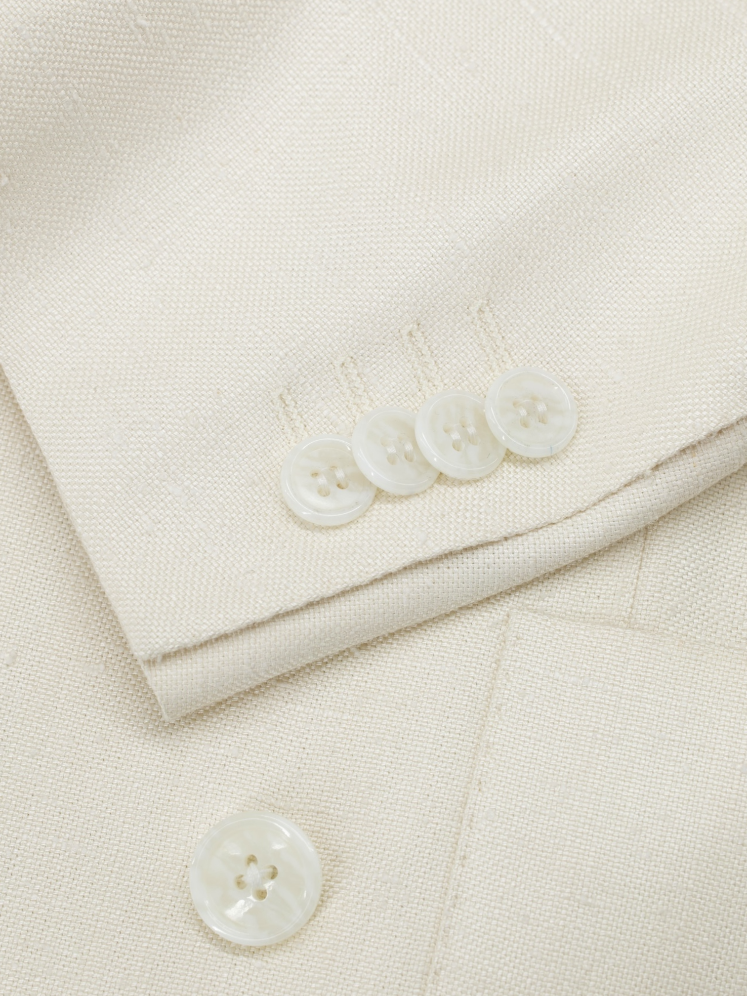 Corneliani Ivory Double Breasted Shantung-Silk Jacket