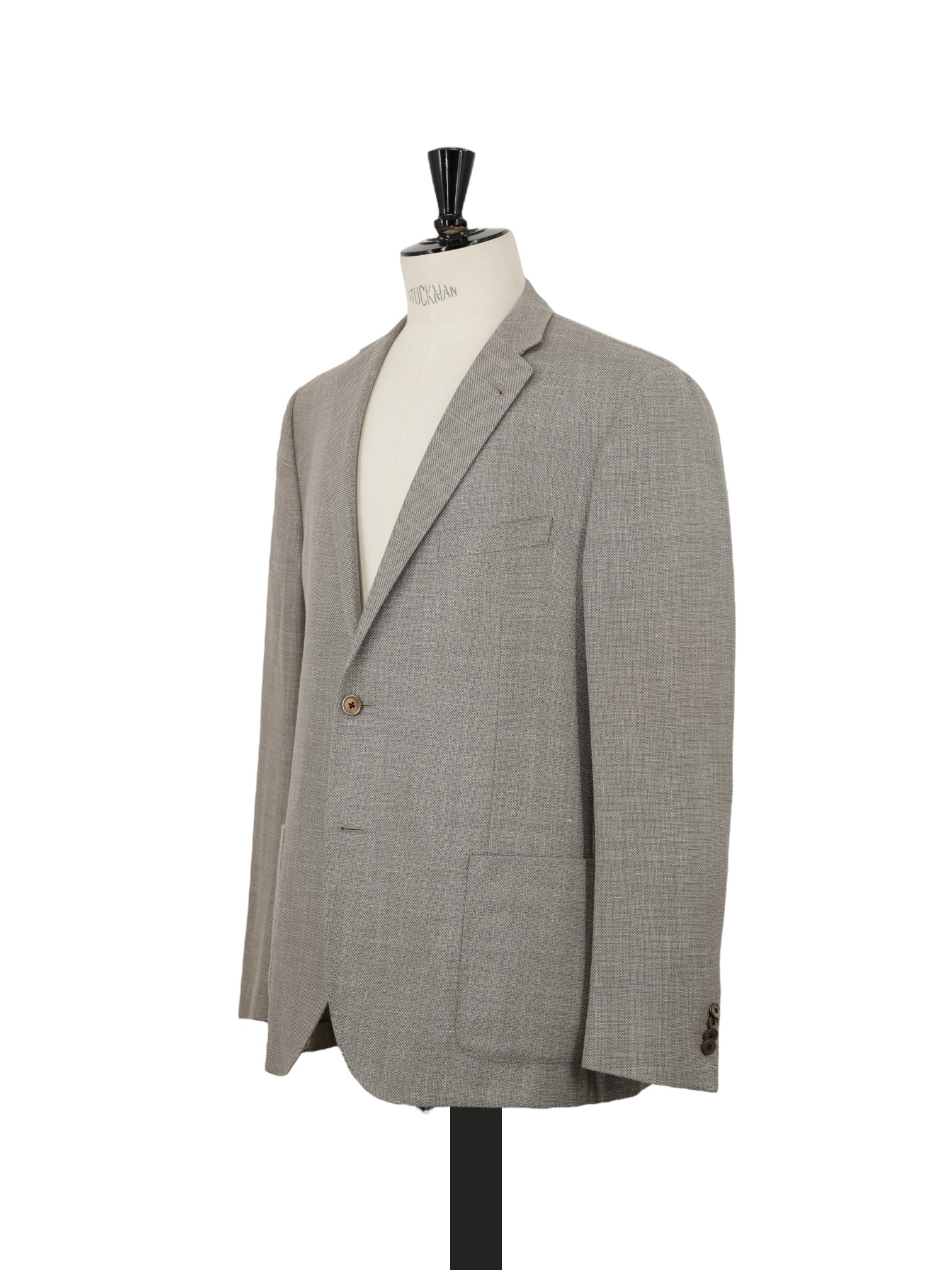 Corneliani Light Brown Wool, Silk & Linen Hopsack Jacket