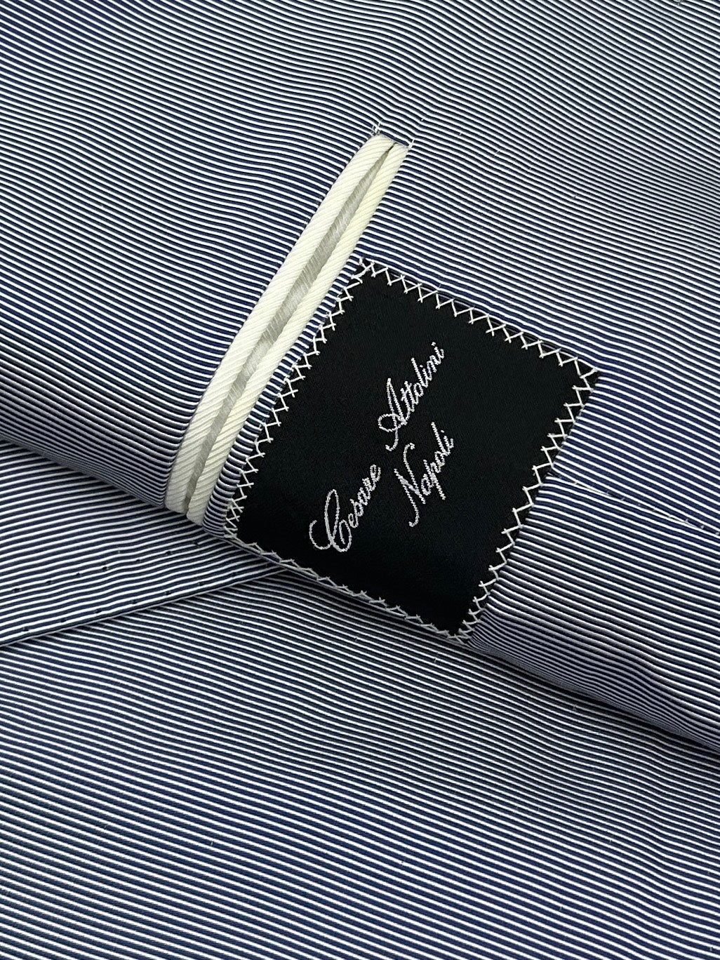 Cesare Attolini Light Grey Silk & Cotton Pinstripe Jacket