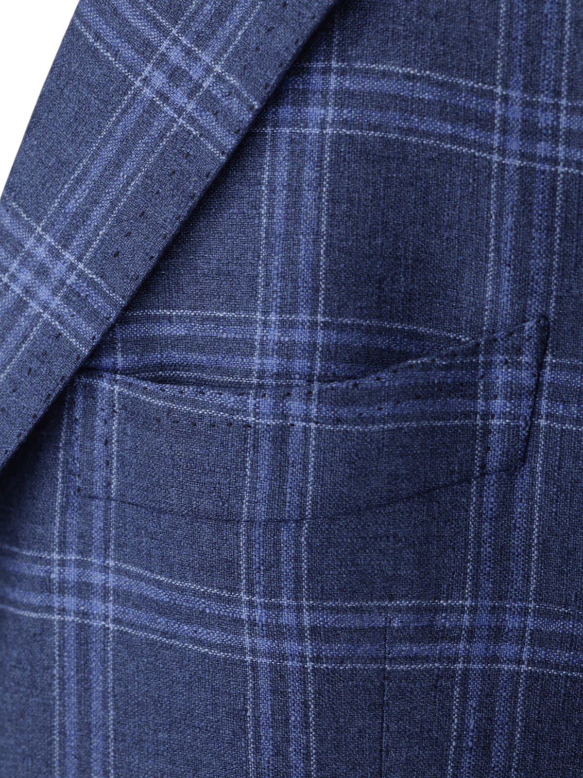 Cesare Attolini Blue Silk & Cashmere Windowpane Jacket