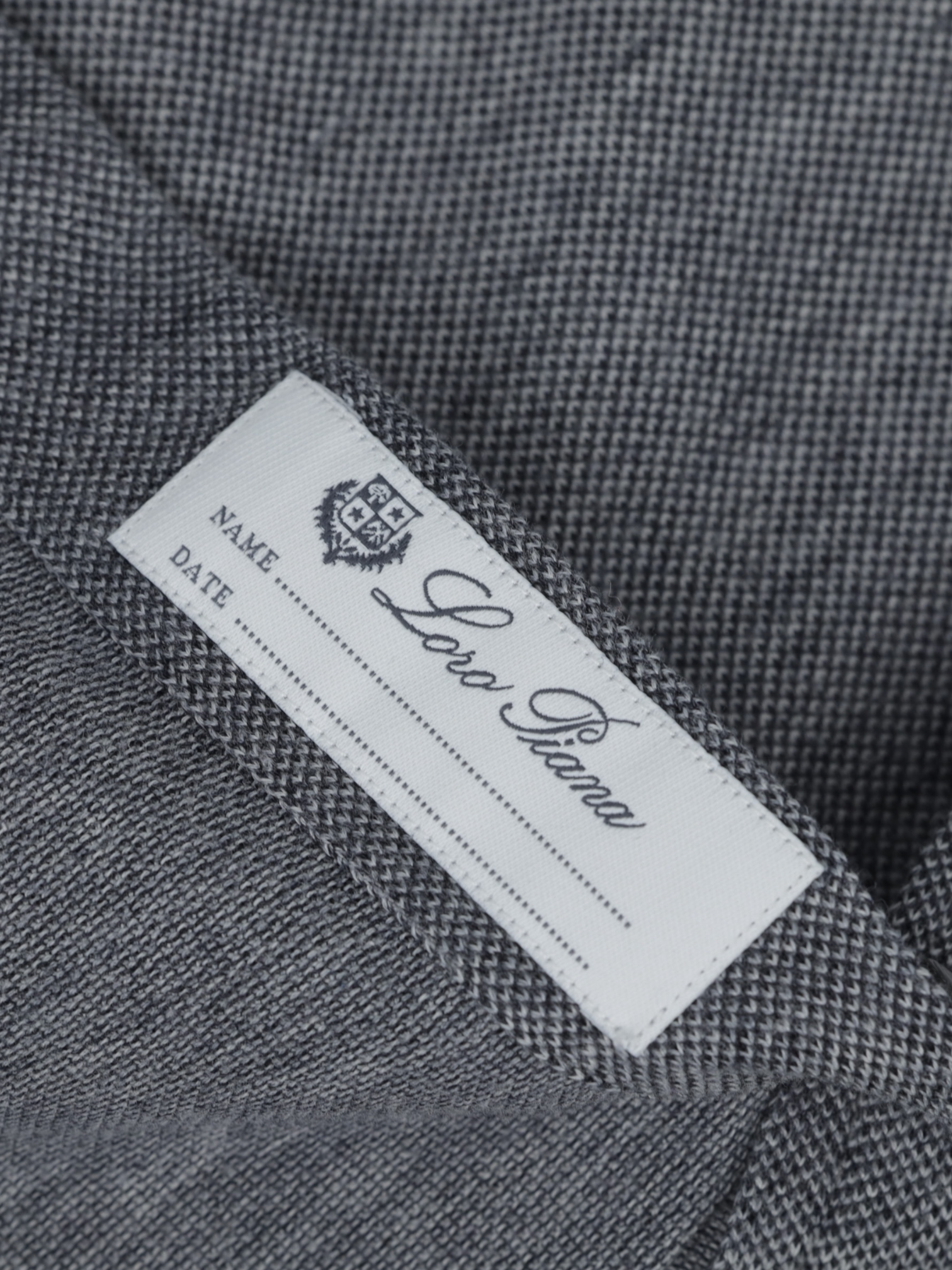 Loro Piana Grey Cotton Piqué Knitted Popover Shirt