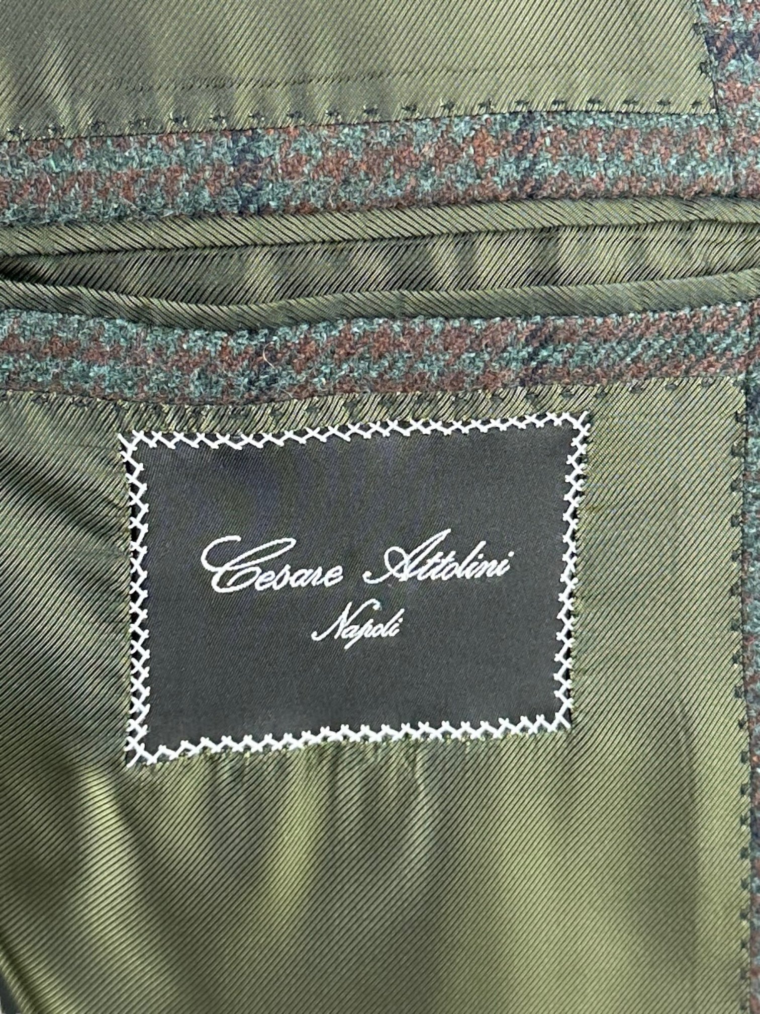 Cesare Attolini Forest Green Tartan Cashmere Jacket