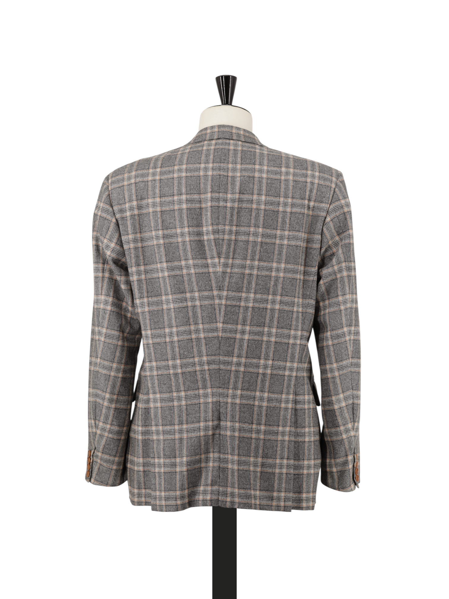 Isaia Grey & Light Brown Wool Prince of Wales Jacket