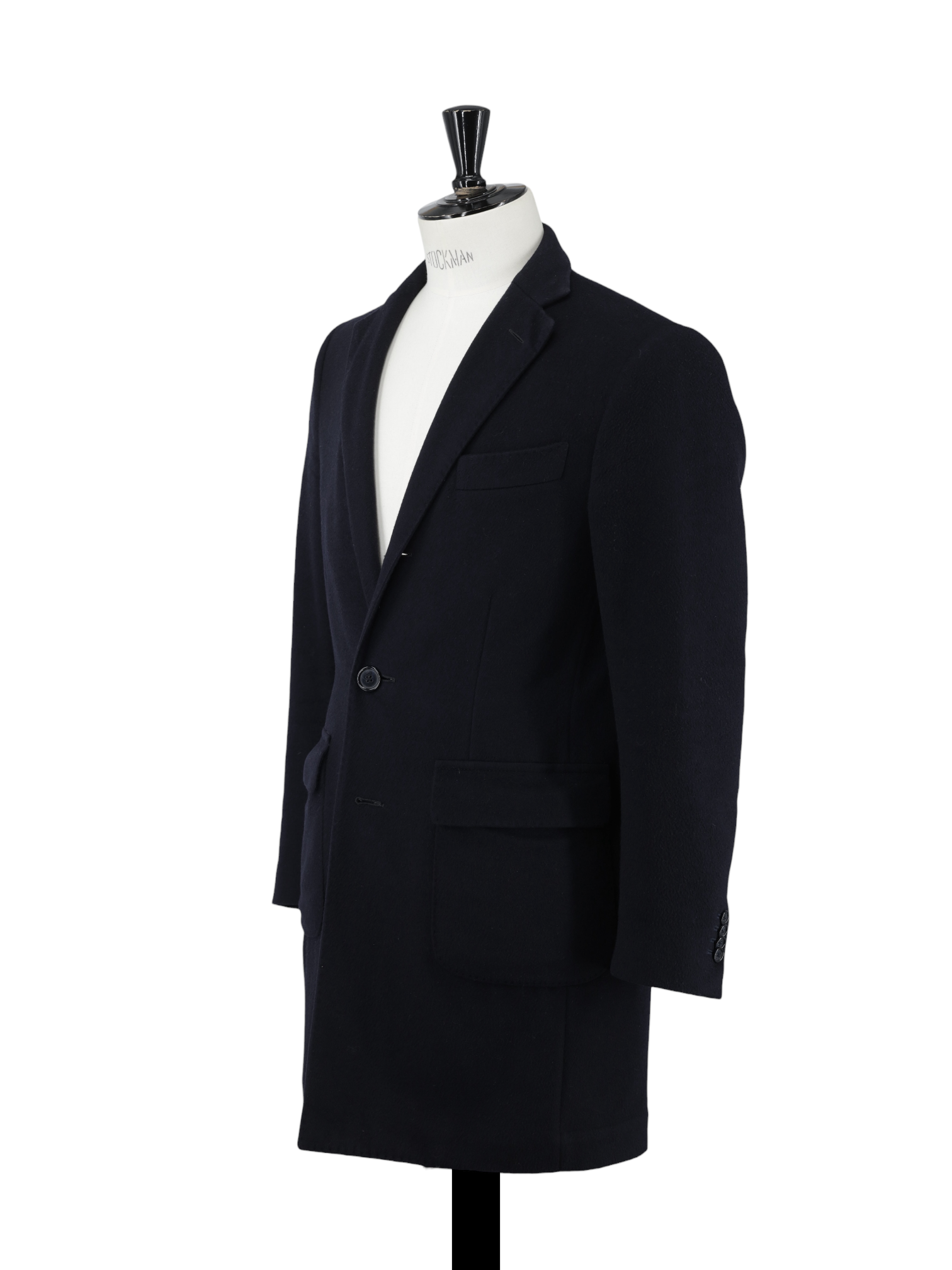 Corneliani Navy Brushed-Wool Classic Overcoat