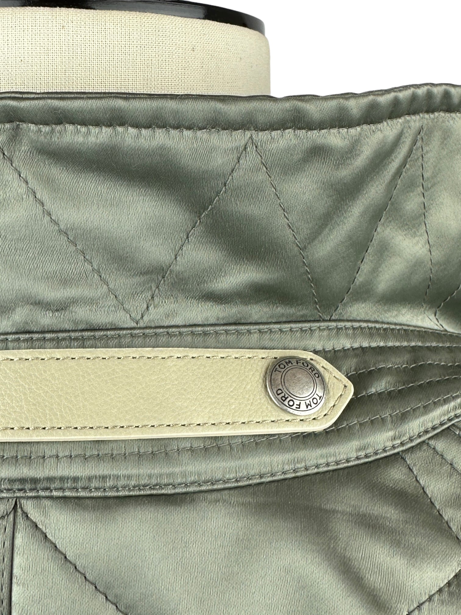 Tom Ford Pistache Diamond-Quilted Bomber Jacket