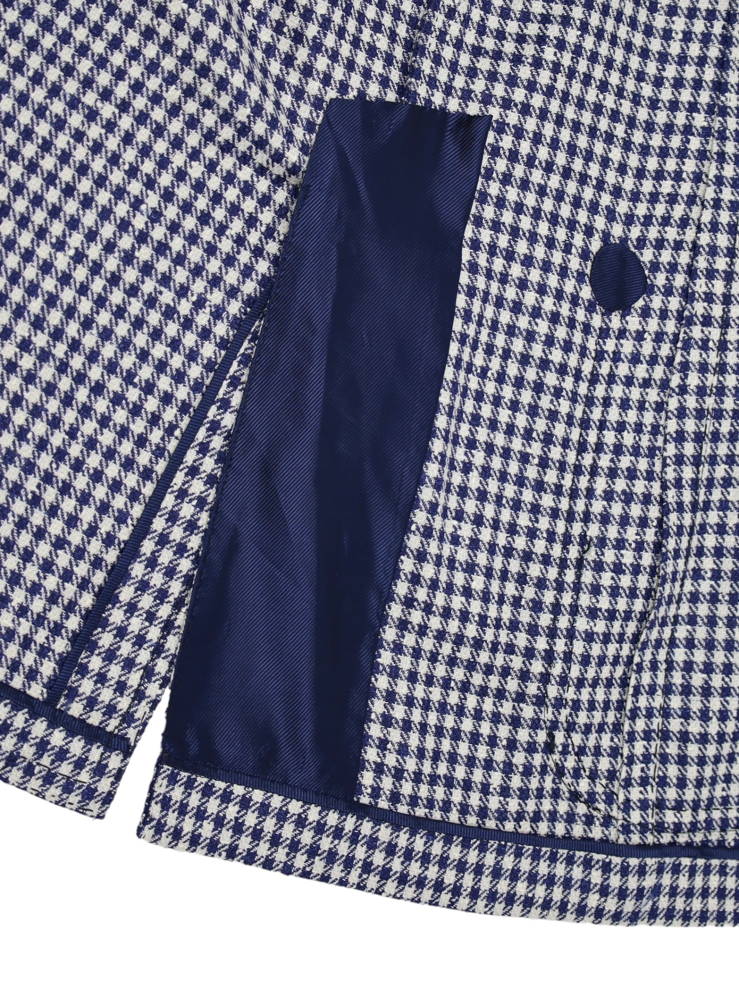 Cesare Attolini Blauw Pied de Poule jasje van wol, zijde en linnen