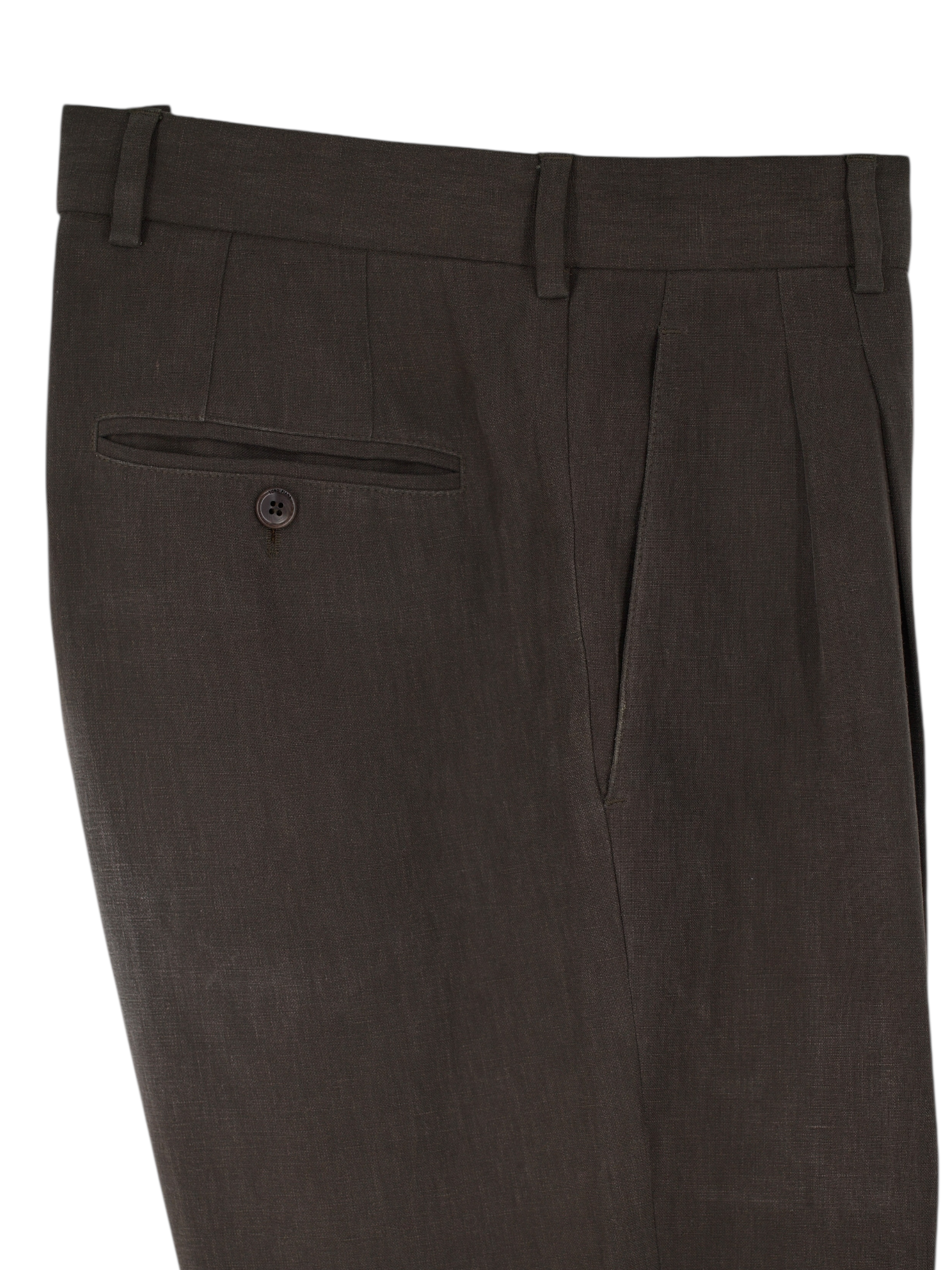 Loro Piana Chocolate Brown Pure-Linen Summer Trousers
