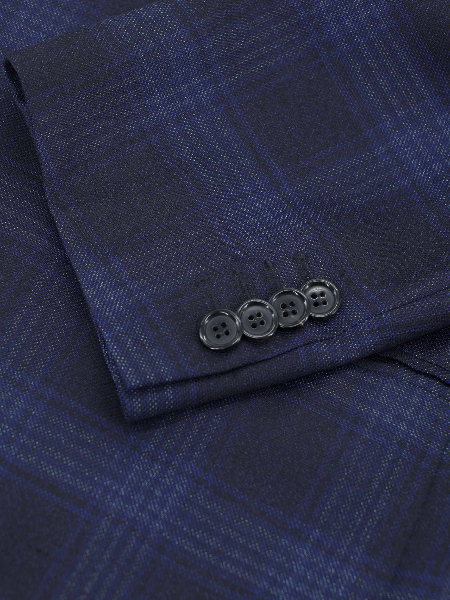 Brioni Navy & Azure Blue Wool-Silk Tartan Check "F-Light" Jacket