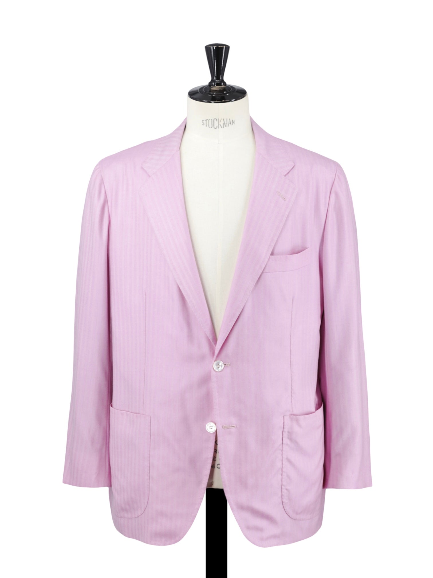Kiton Pink Cashmere & Silk Herringbone Summer Jacket