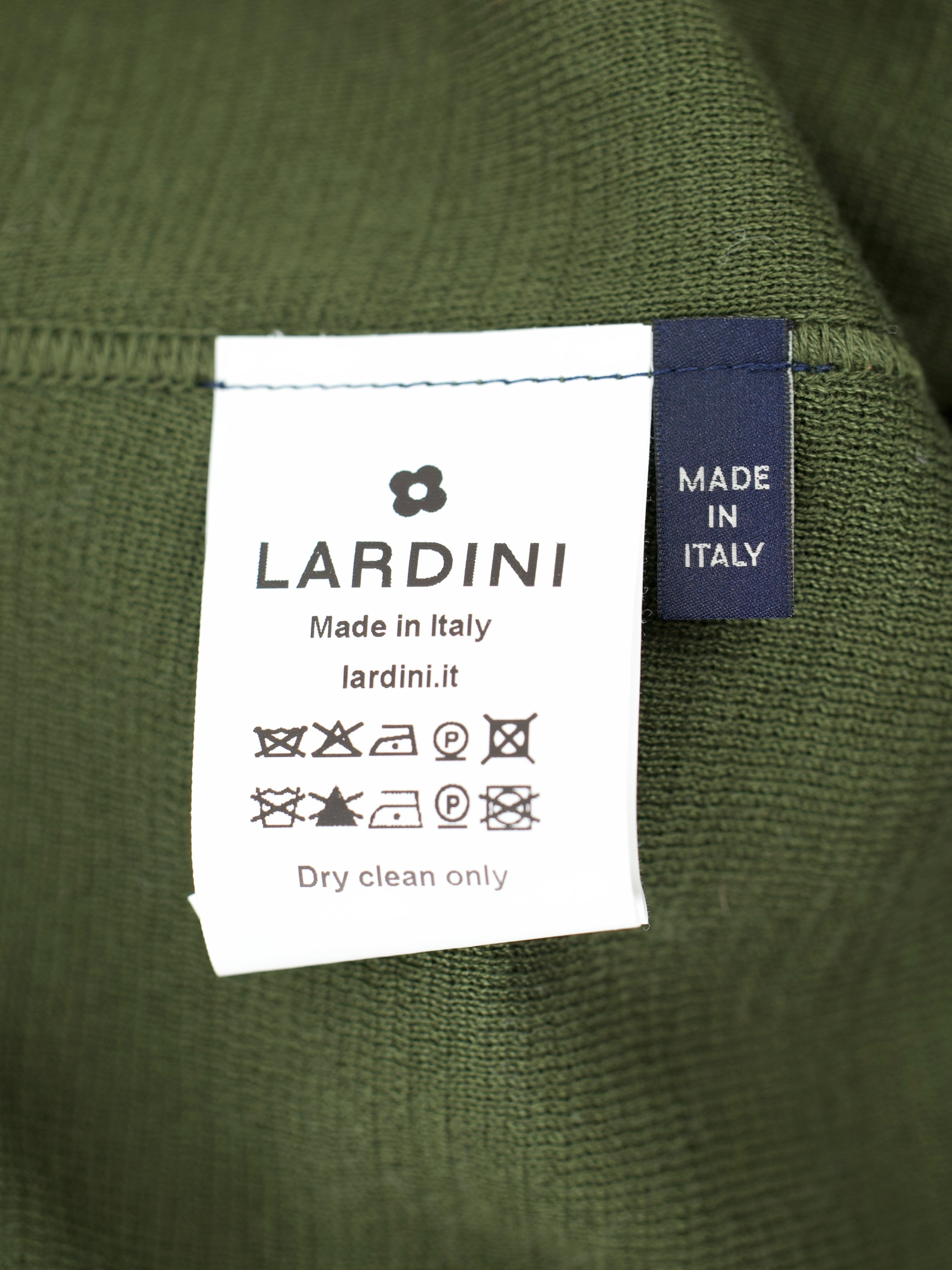Lardini Dark Olive Cotton Jersey-Knitted Sweater Jacket