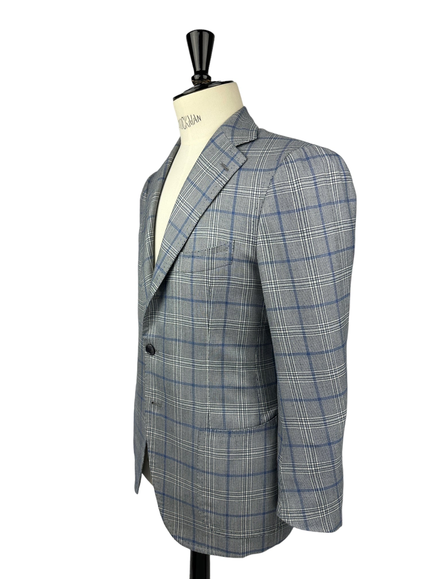 Cesare Attolini blauwe Prince of Wales-jas