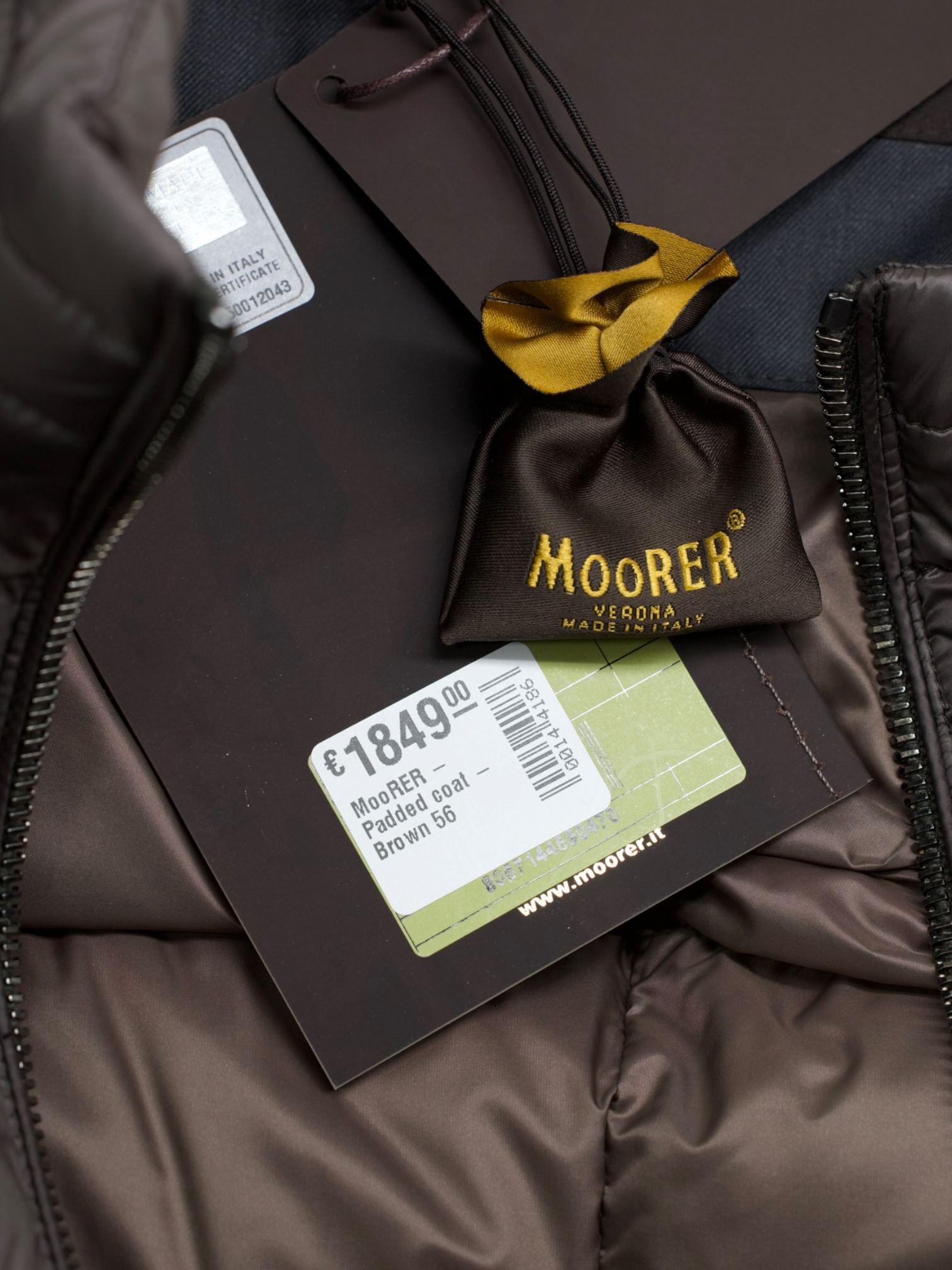 MooRER Dark Olive Goose-Down Padded Calegari-KN Coat