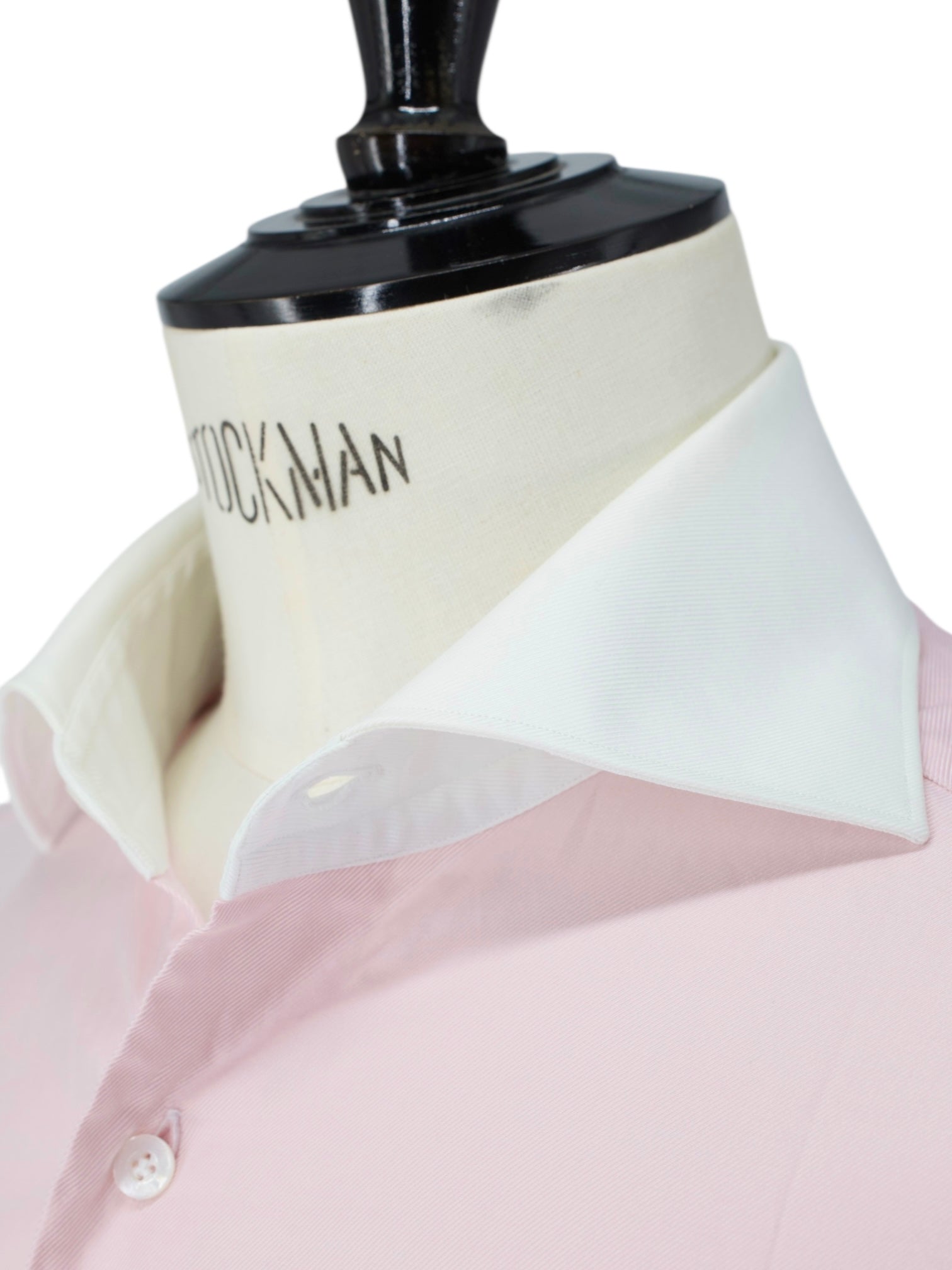 Fray Light Pink & White Cotton Contrast-Collar Shirt